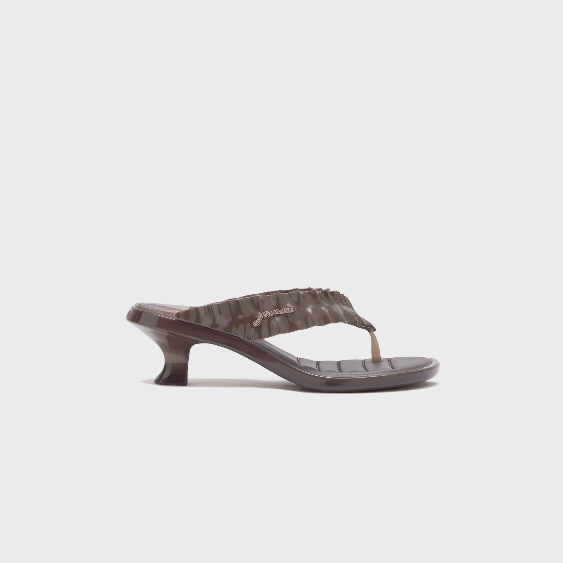 Ganni × Melissa Thong Kitten Heel - Brown