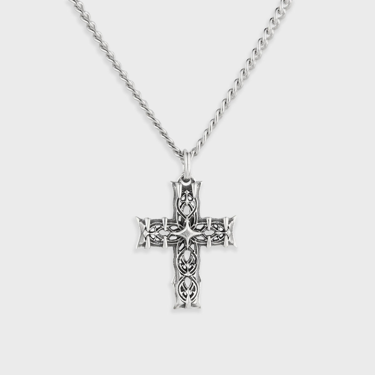 EMANUELE BICOCCHI Notre Cross Reissue Small Cross Necklaces - Silver
