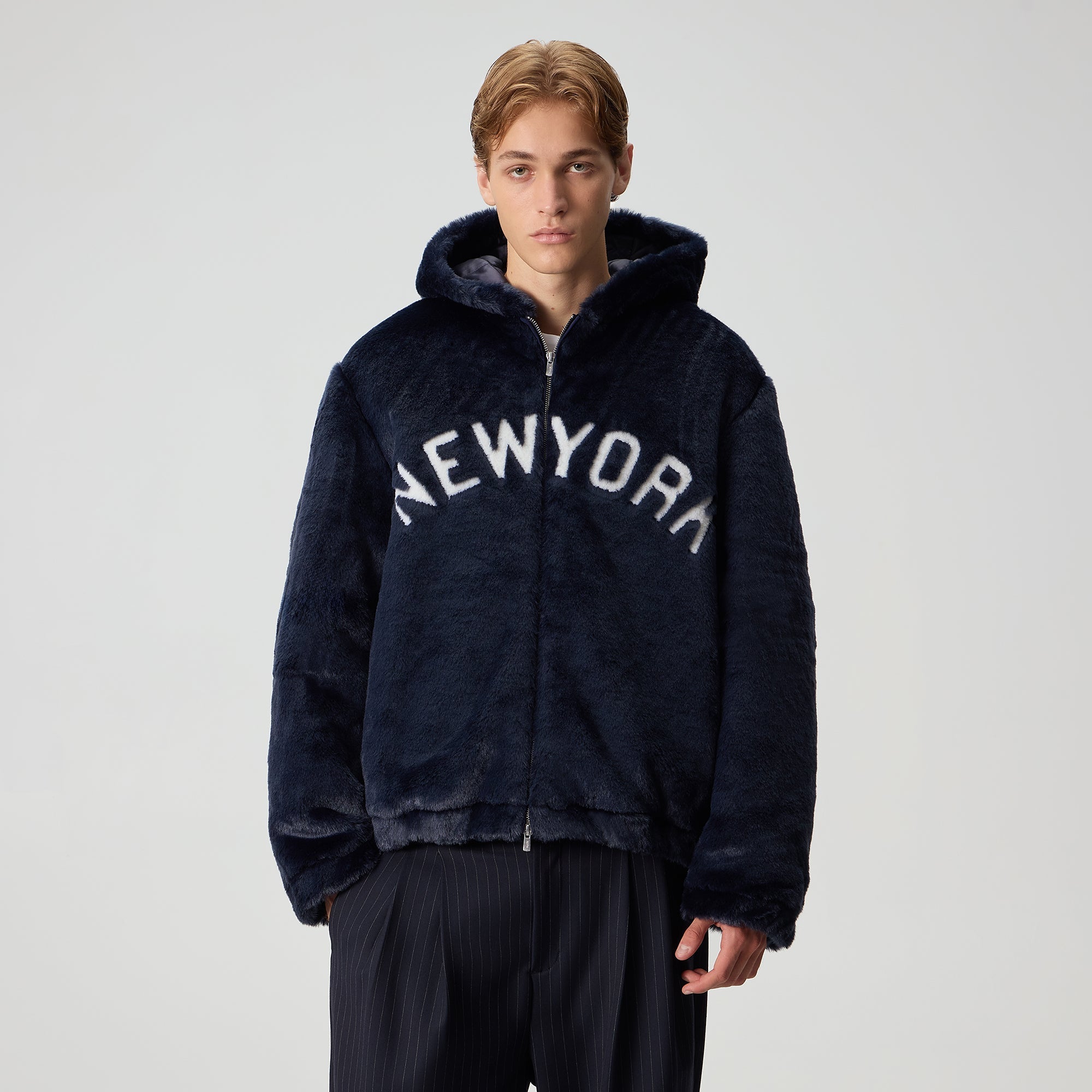 Kith for the New York Yankees Faux Fur Jacquard Jaysen Hoodie