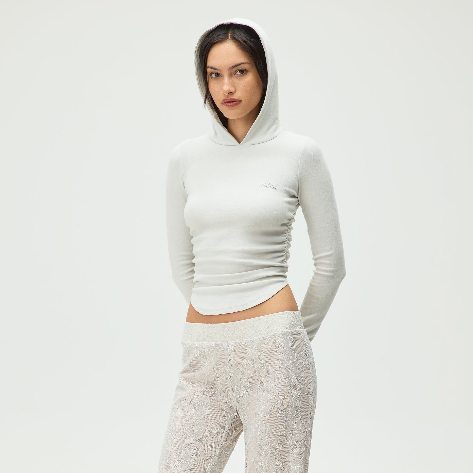 Lisa for Kith Women Sofi Ruched Hoodie - Tin