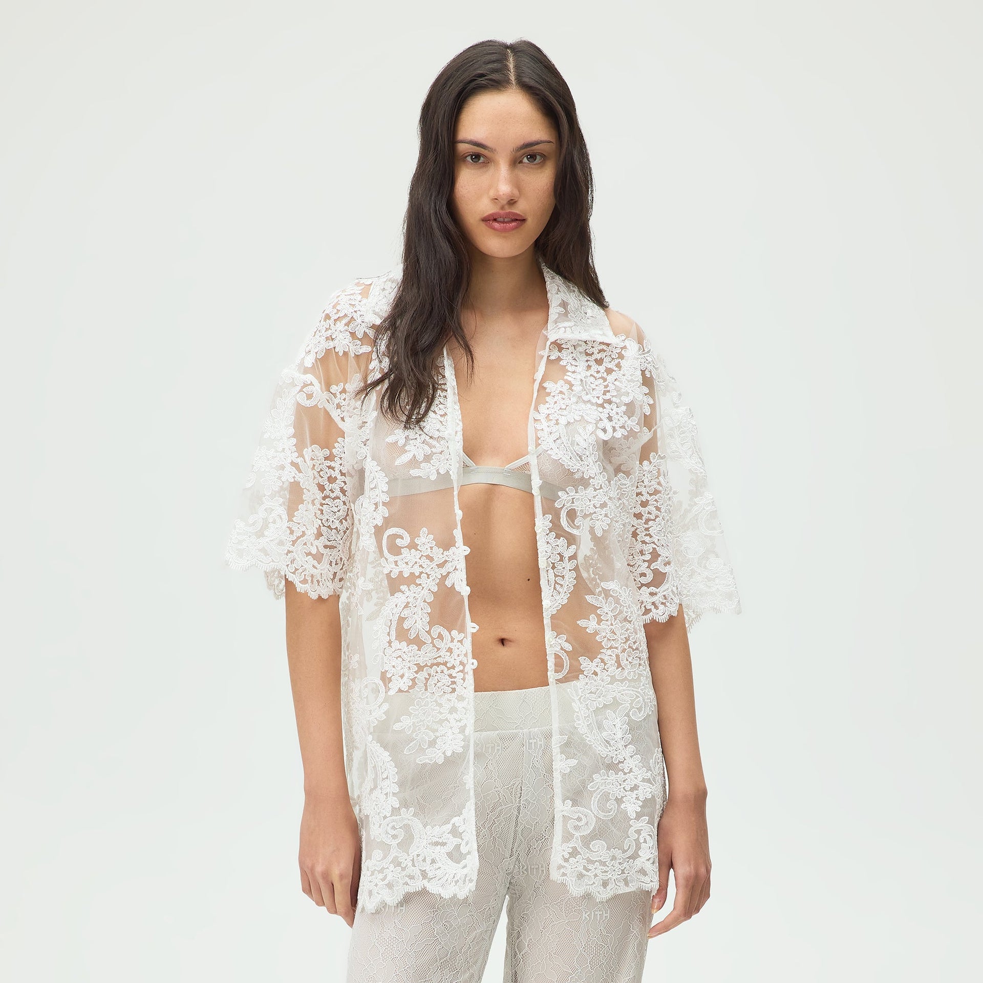 Lisa for Kith Women Laina Lace Overshirt - White