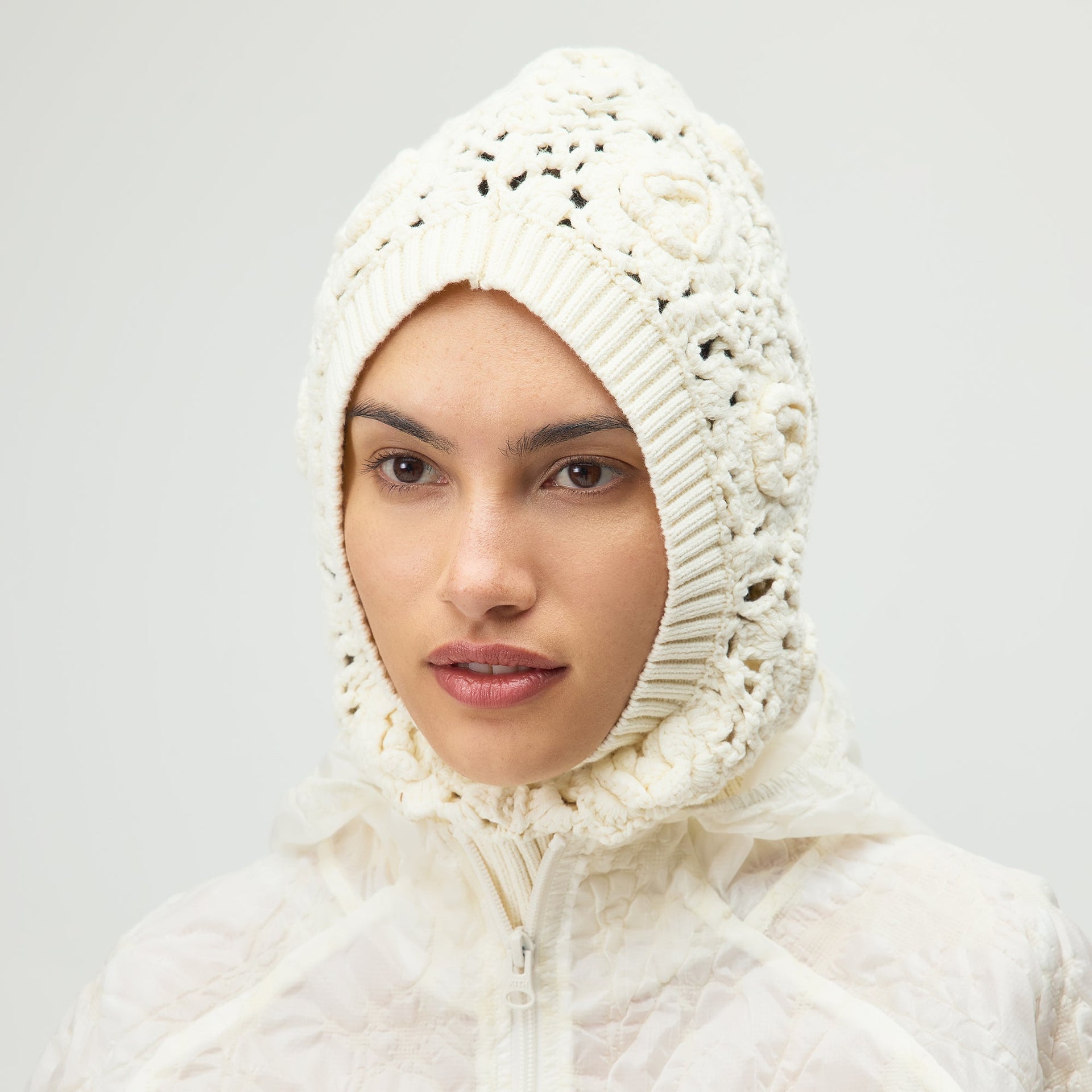 Lisa for Kith Women Lace Crochet Balaclava - Sandrift