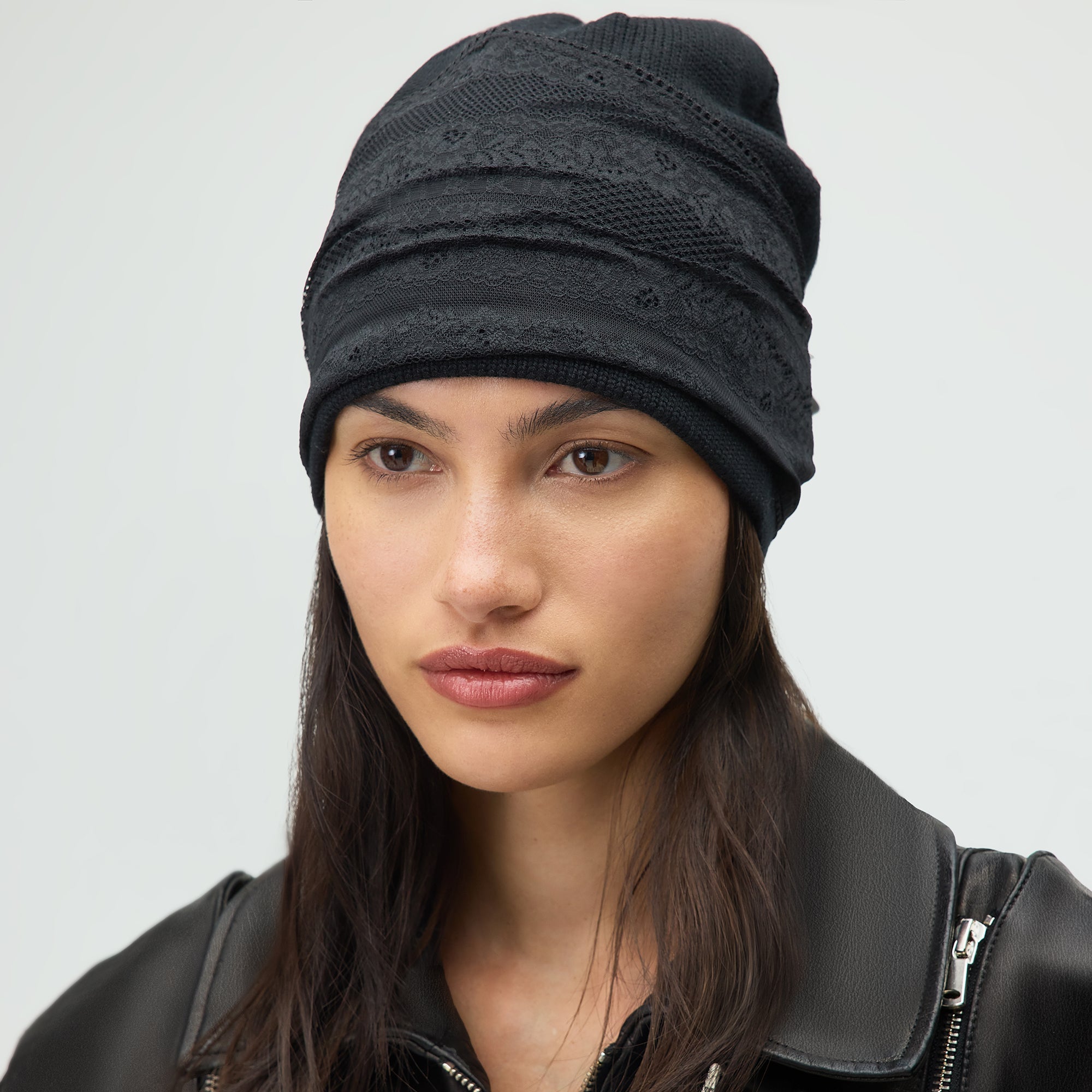 Lisa for Kith Women Cuffless Beanie With Lace Veil - Black – Kith