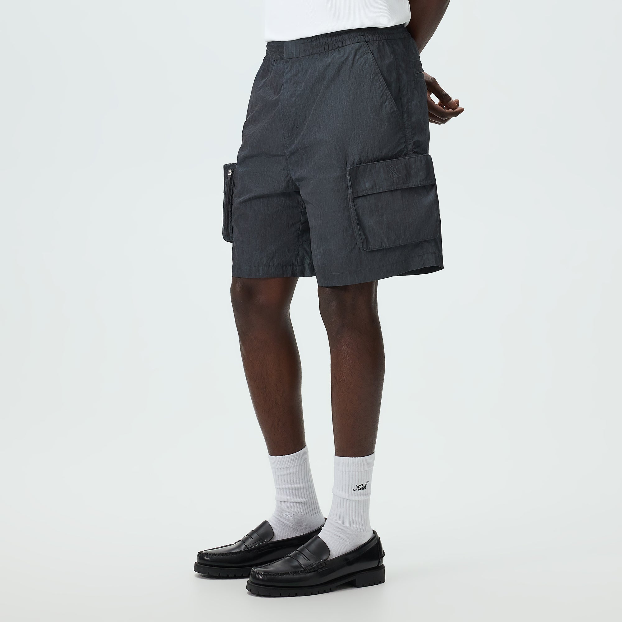 Kith Garment Dye Wrinkle Nylon Evan Cargo Short - Thunder – Kith Japan