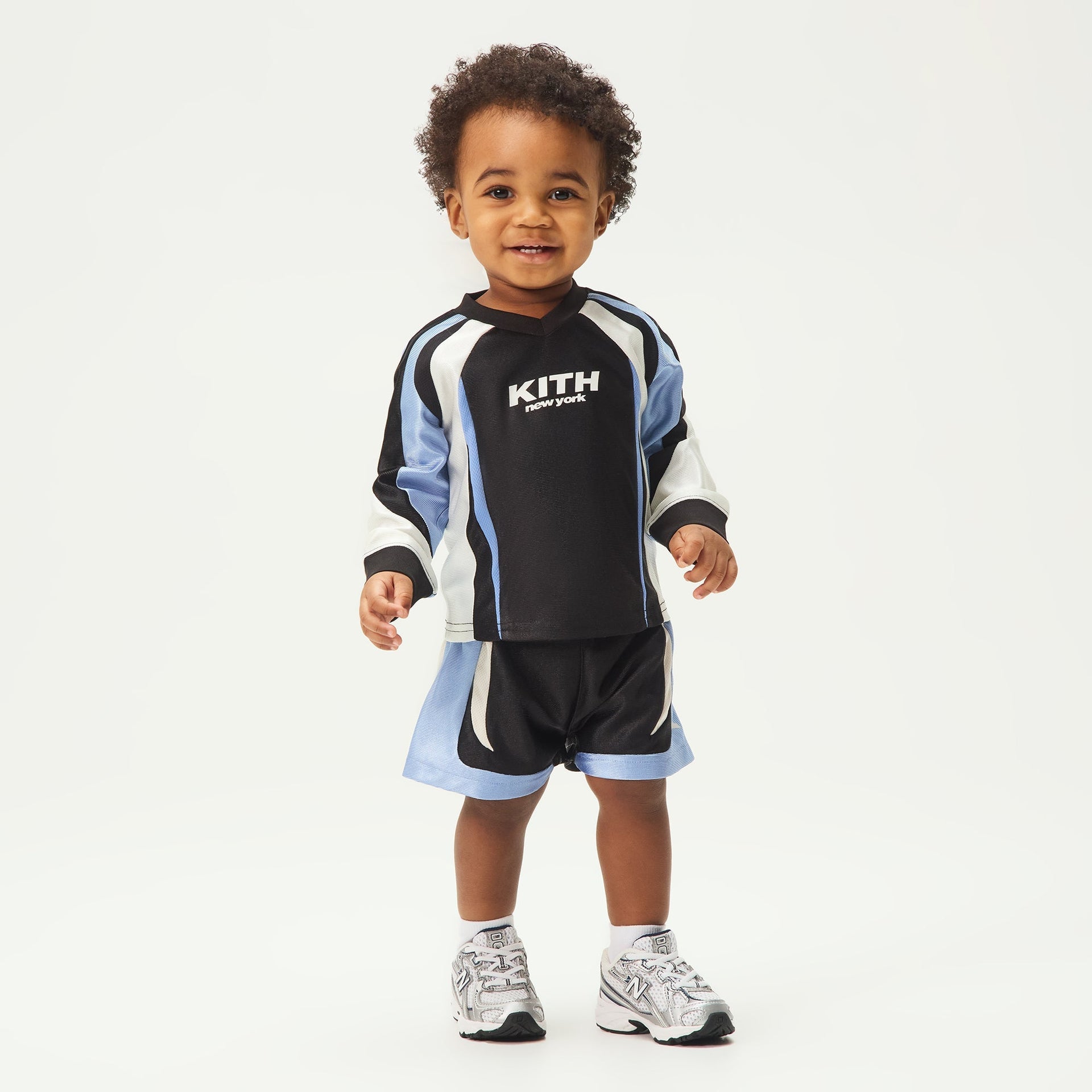 Kith Baby Blocked Ridley Tech Long Sleeve Tee - Nassau