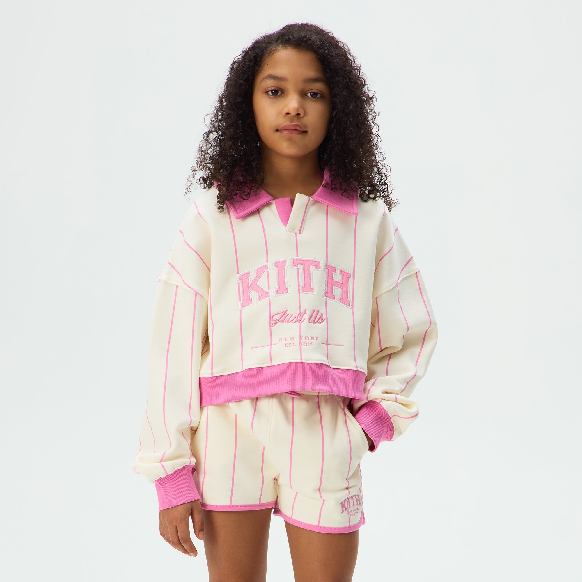 Kith Kids Cropped Collared Nelson Sweatshirt - Bubble – Kith Japan