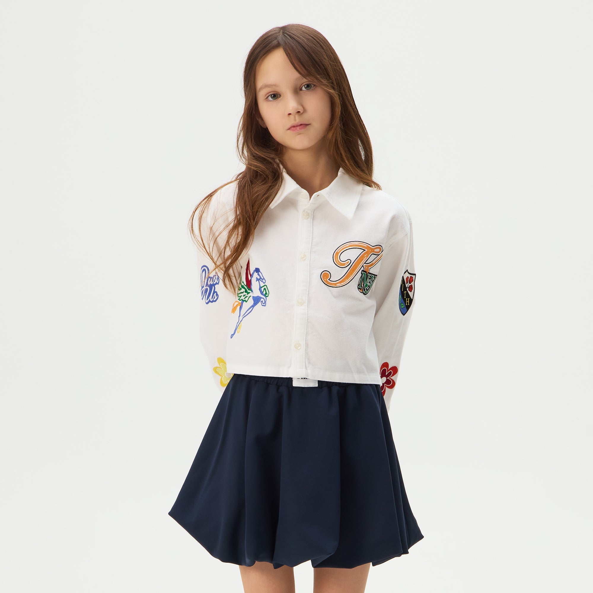 Kith Kids NY to the World Cropped Apollo Shirt - Silk – Kith Japan