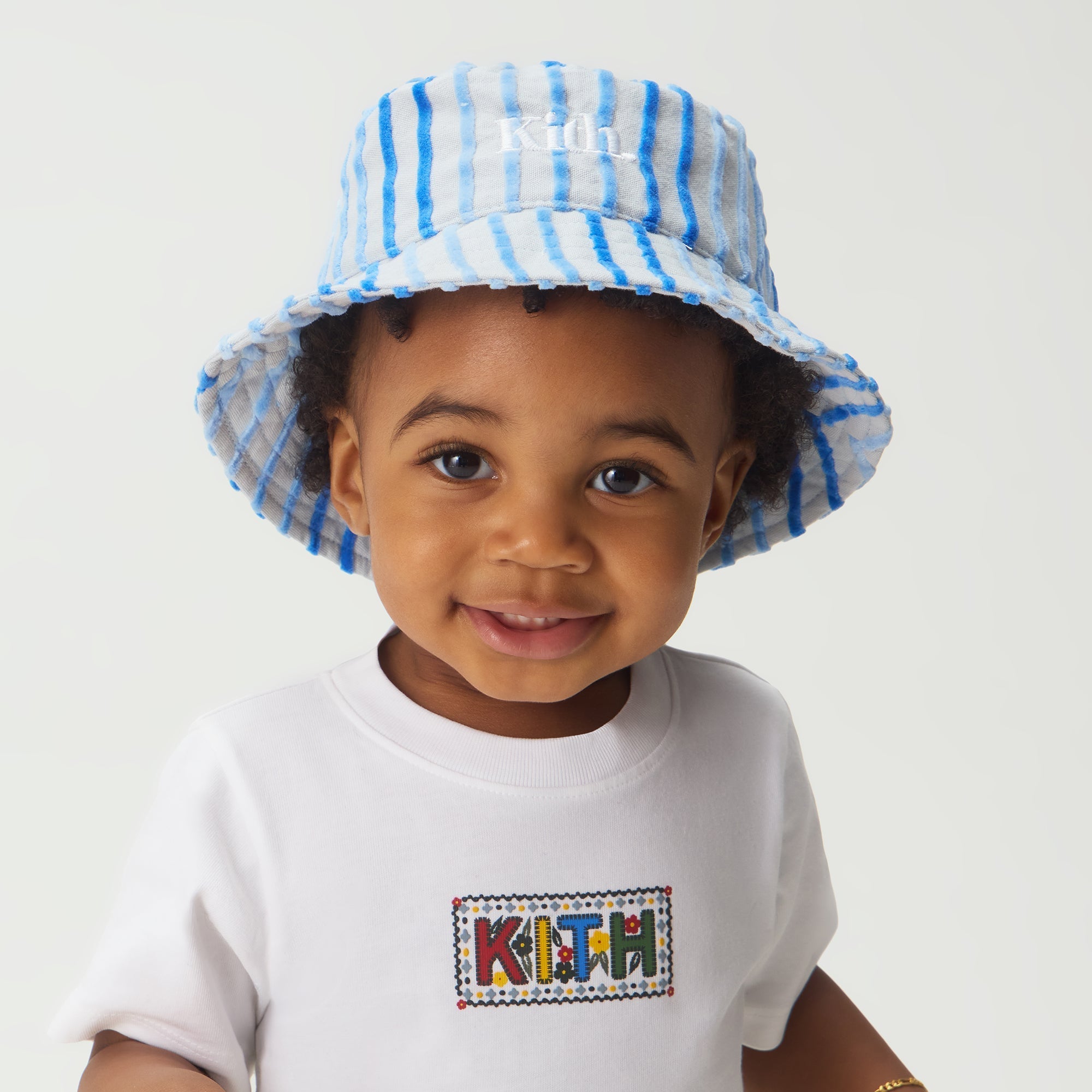 Kith Baby Chenille Stripe Dawson Bucket Hat - Cornflower – Kith Japan