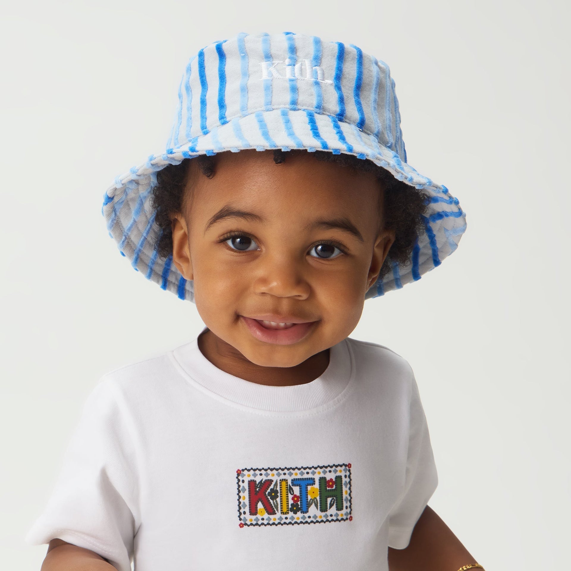 Kith Baby Chenille Stripe Dawson Bucket Hat - Cornflower
