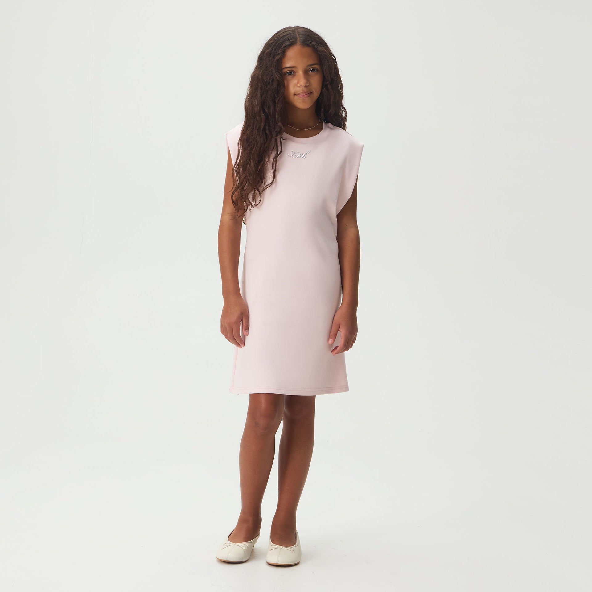 Kith Kids Metallic Script Luna Mini Dress - Bloom