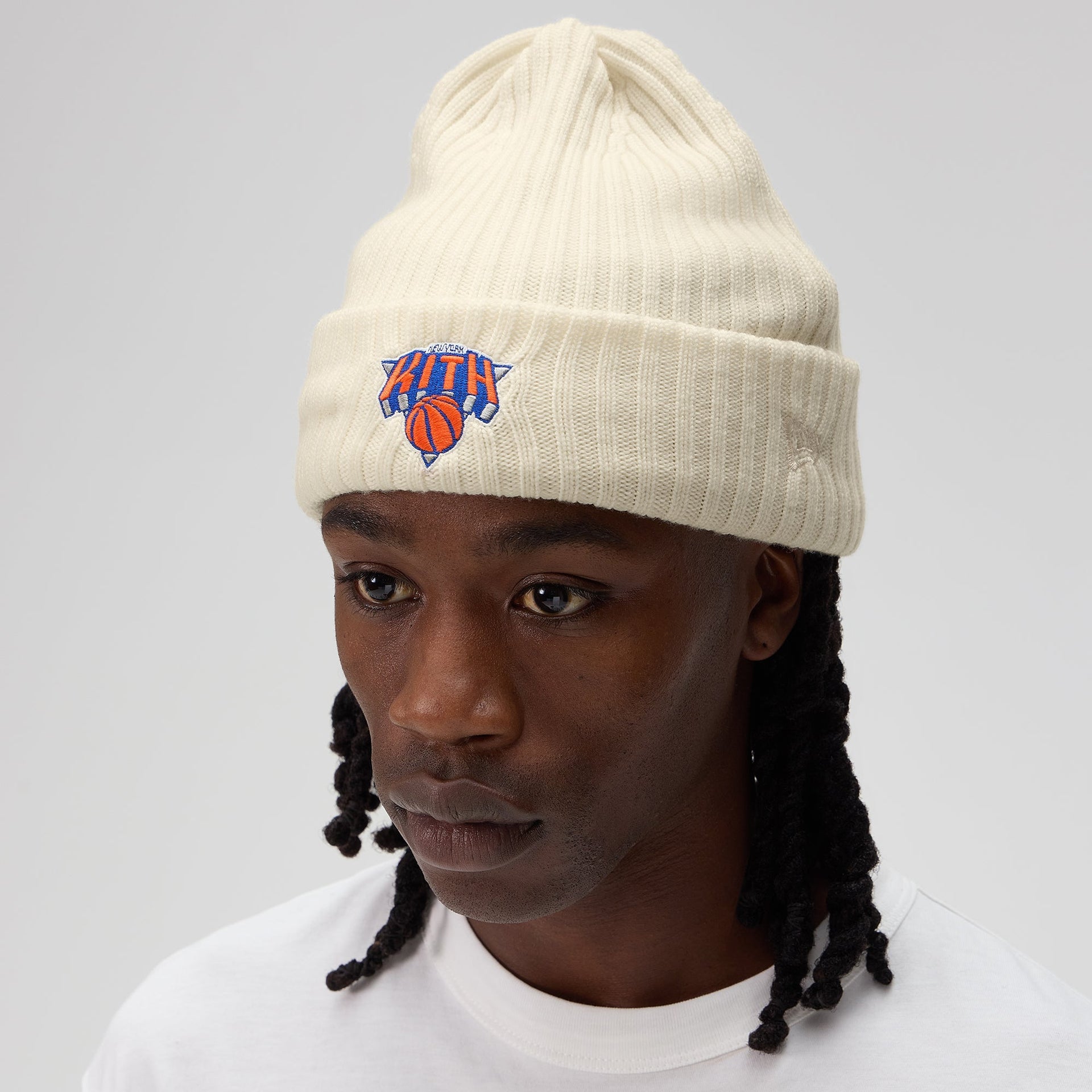 Kith for the New York Knicks Superman Logo Beanie - Sandrift