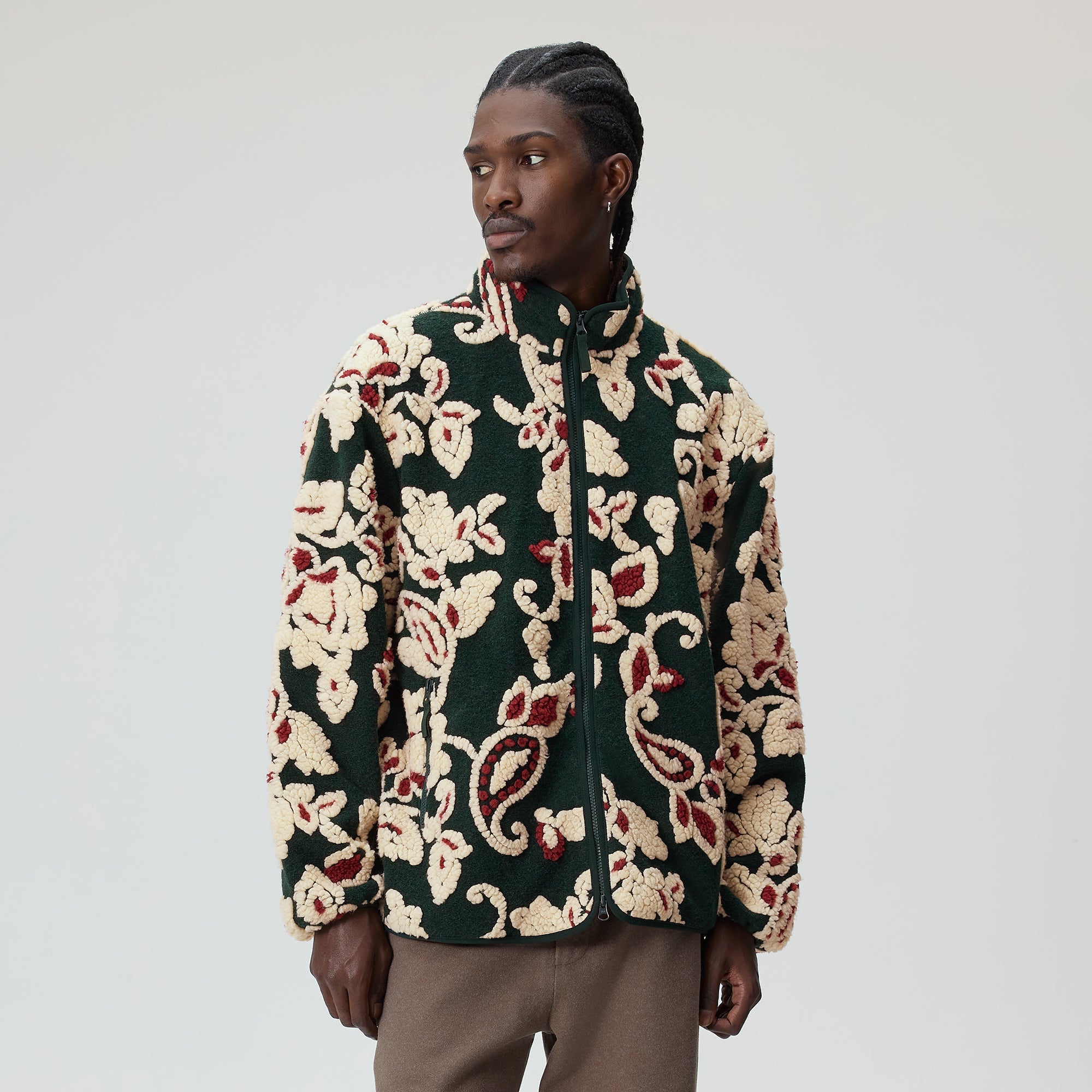 Kith Paisley Vine Sherpa Harper Jacket - Stadium – Kith Japan