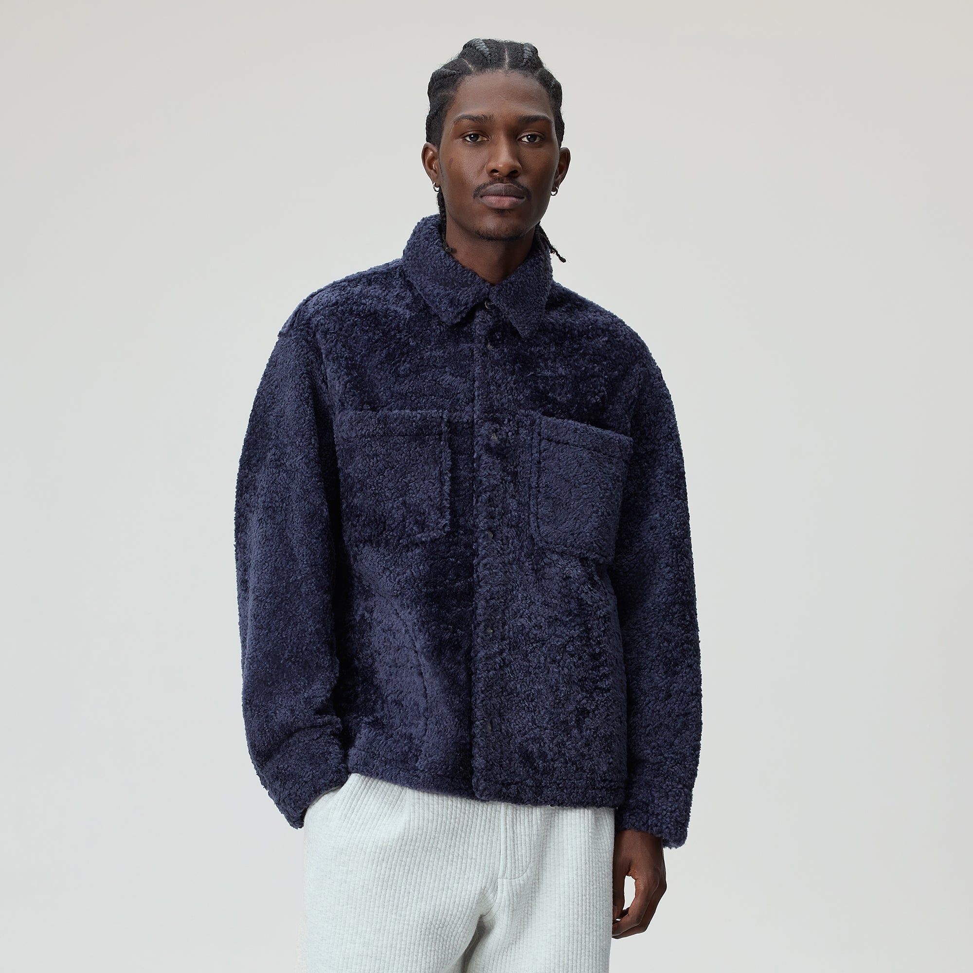 Kith Shearling Ace Shirt Jacket - Ink – Kith Japan