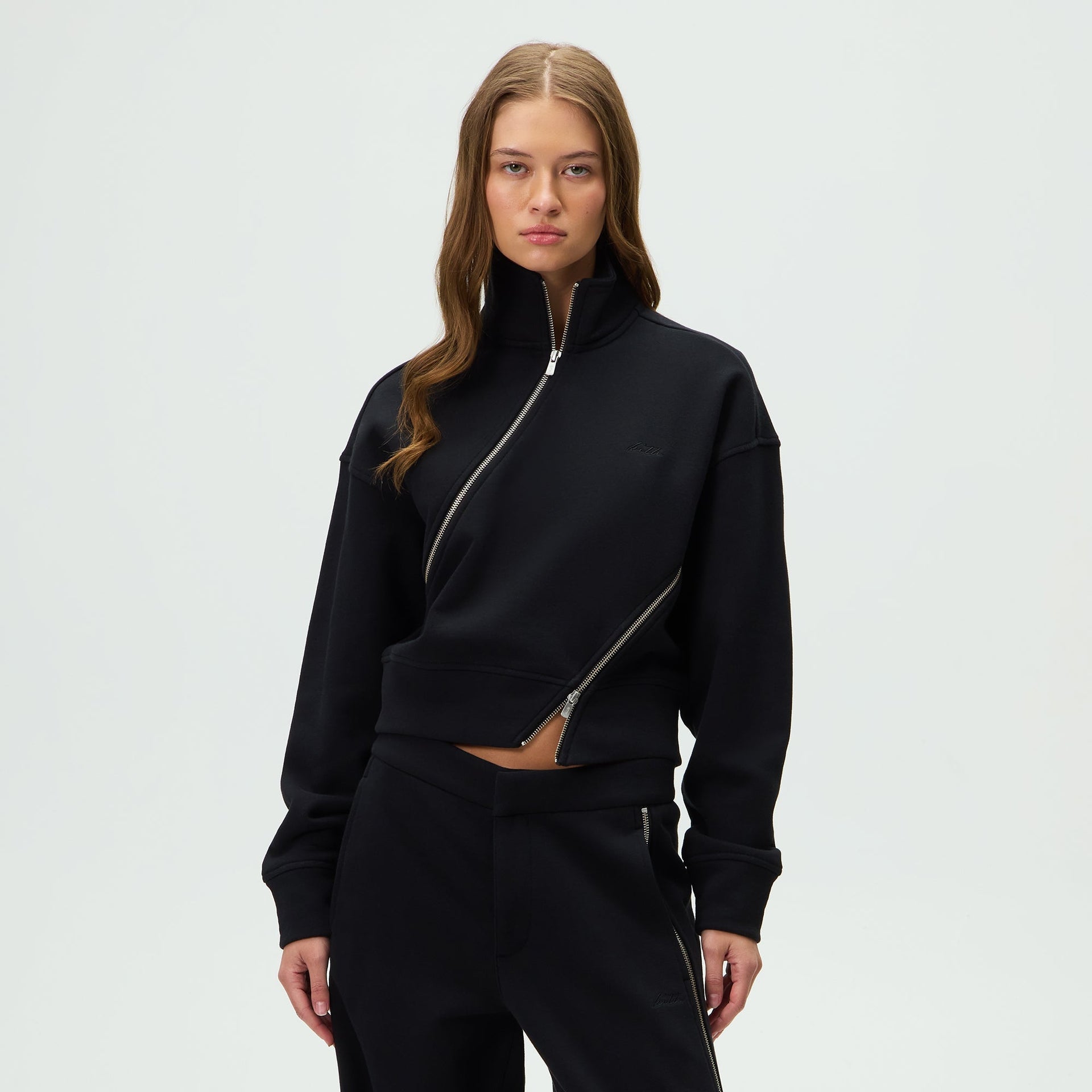 Kith Women Walden Fleece Asymmetrical Quarter Zip - Black