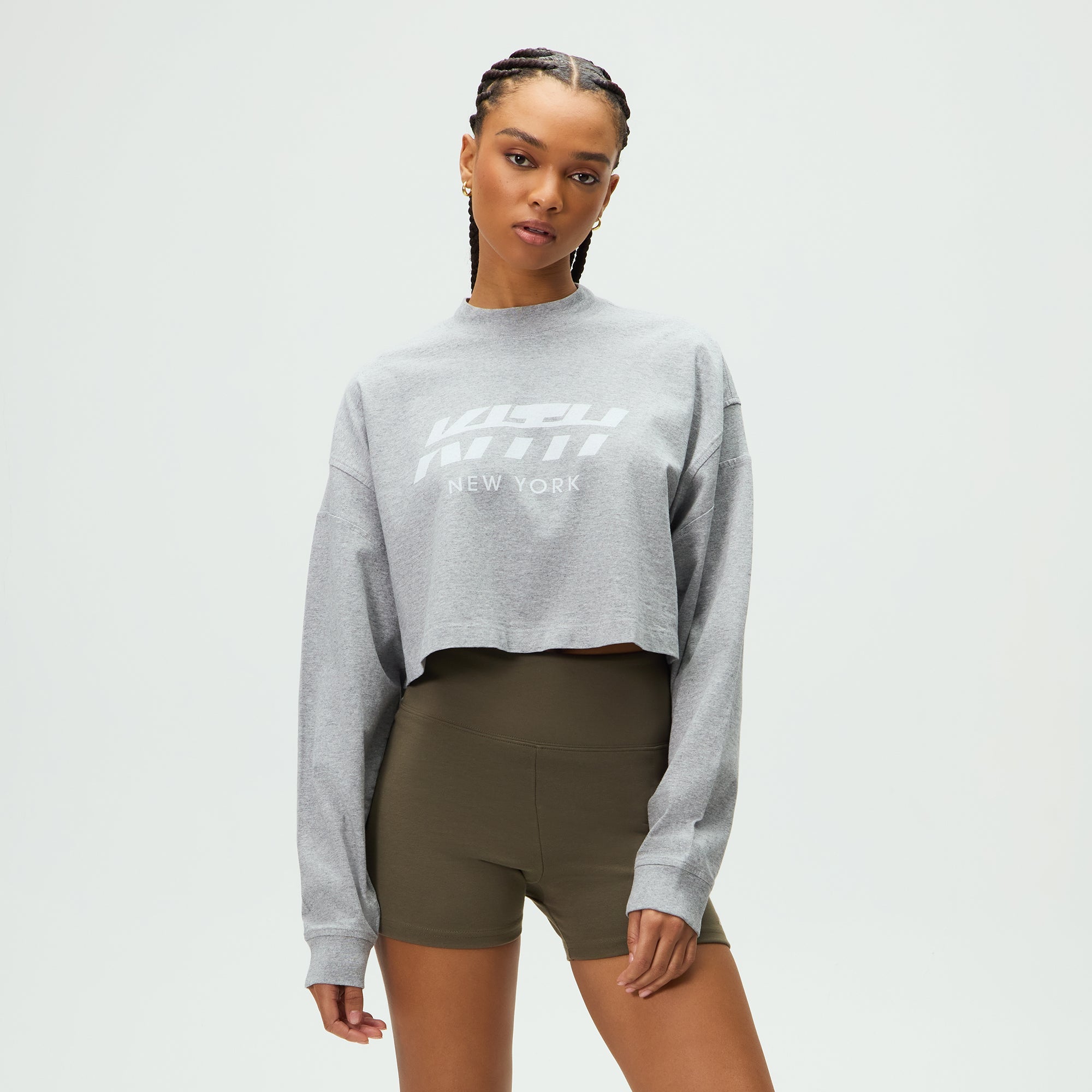 Kith Women Jasper Swift Long Sleeve - Cool Heather Grey – Kith Japan