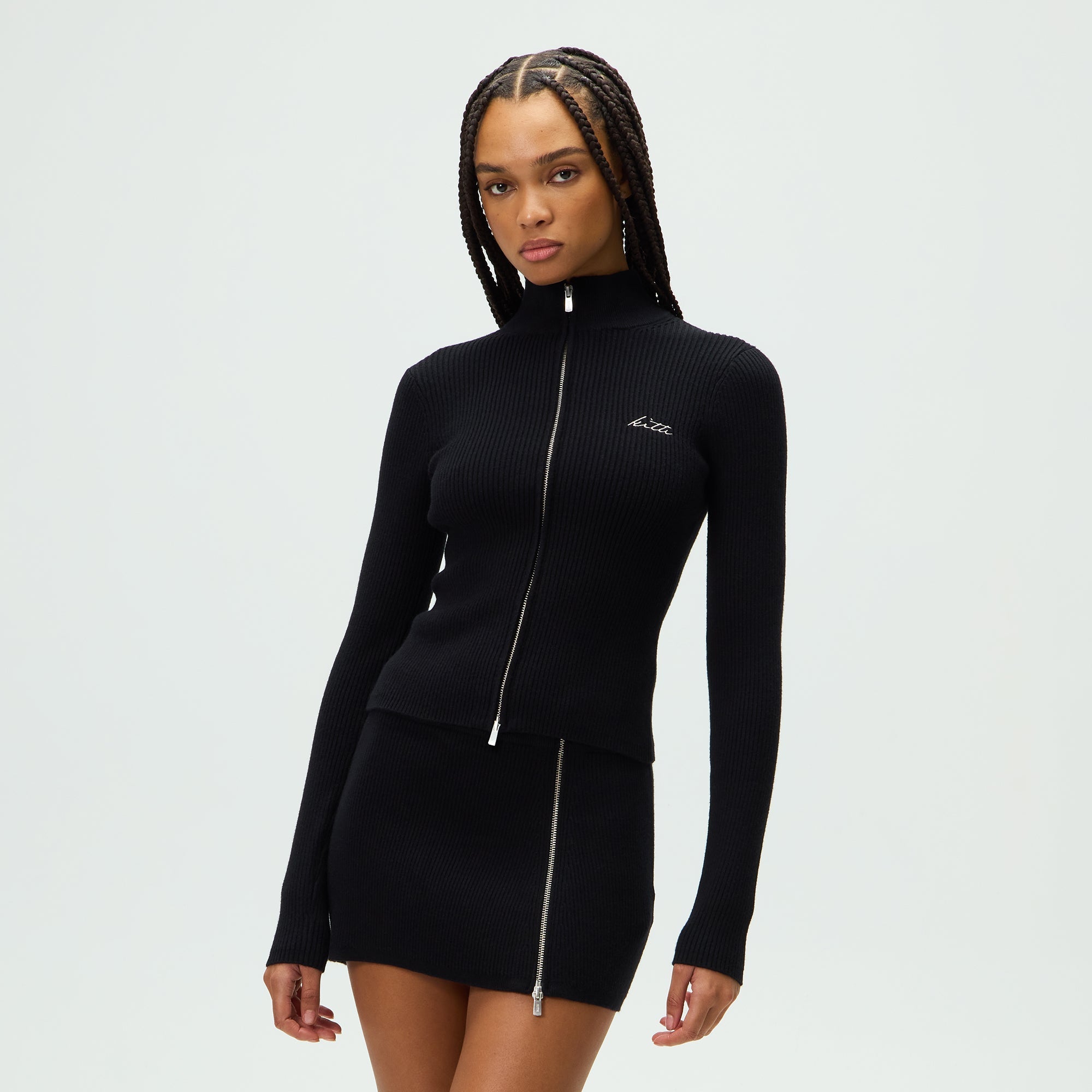 Kith Women Ina Sweater Track Zip - Black – Kith Japan