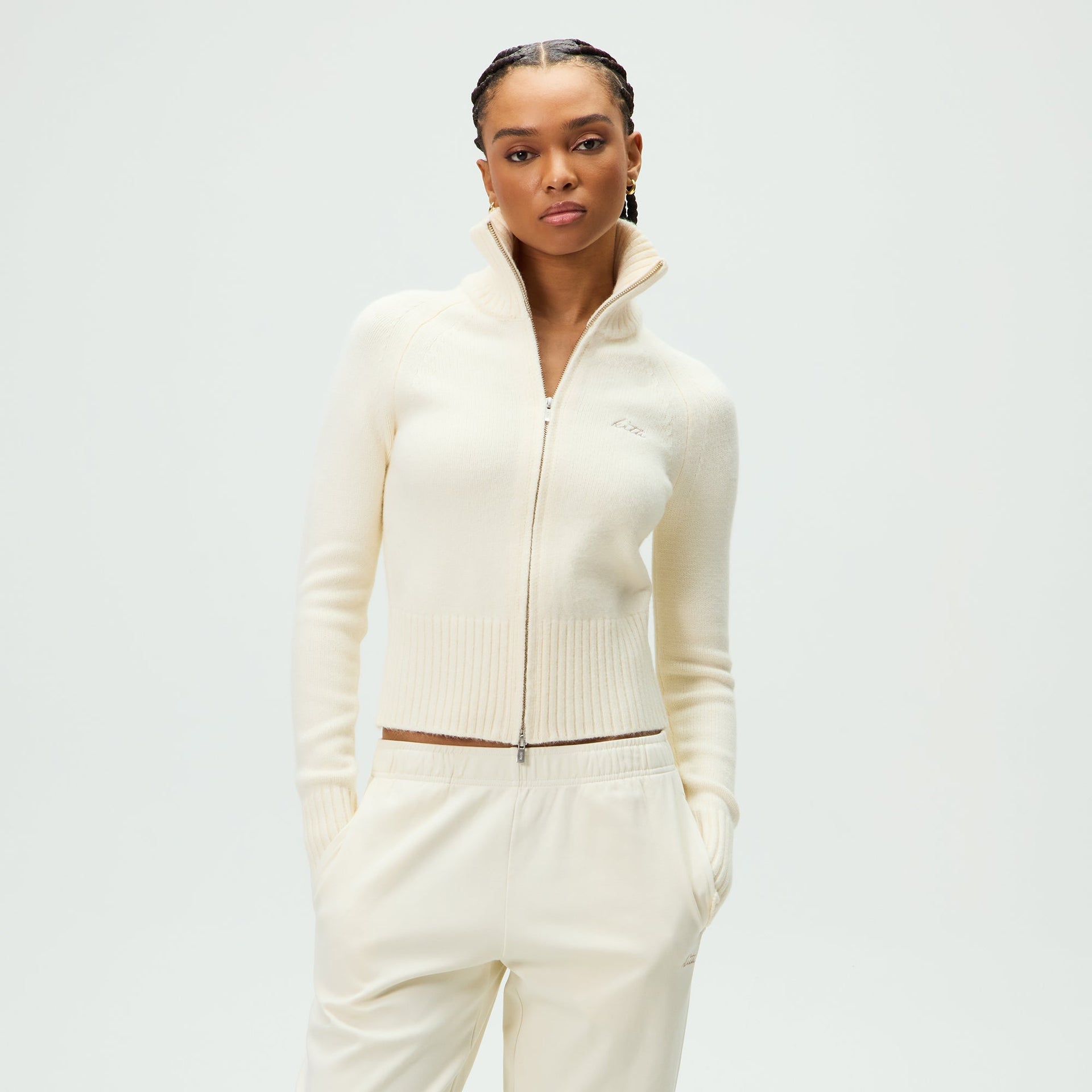 Kith Women Ina II Sweater Track Zip - Sandrift