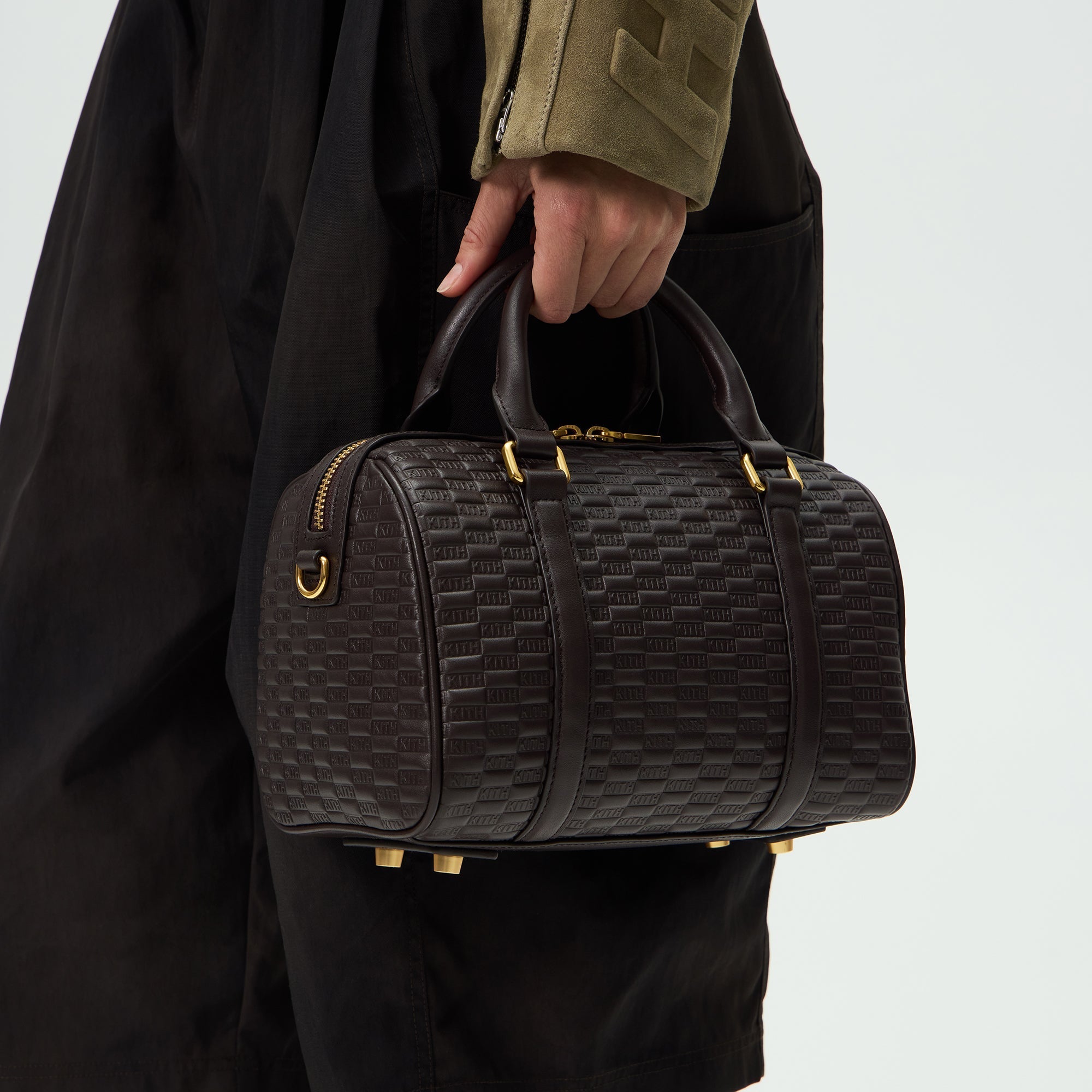 Kith Women Leather Monogram Smooth Harlowe Bag - Ganache – Kith Japan