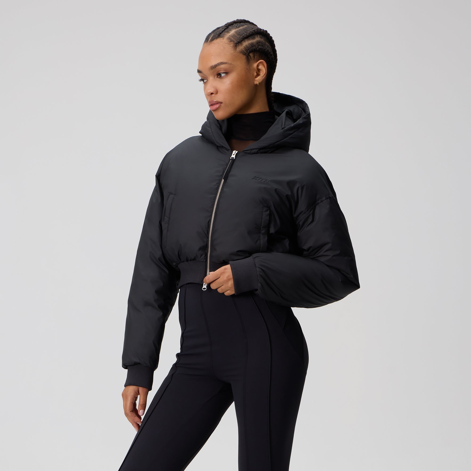 Kith Women Bex Cropped Nylon Puffer - Black – Kith Japan