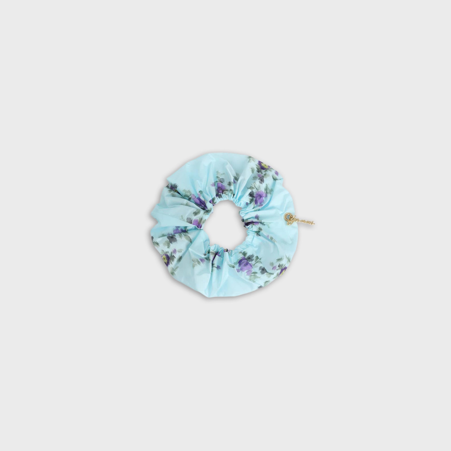 Ganni Scrunchie Printed Blue - Iced Aqua