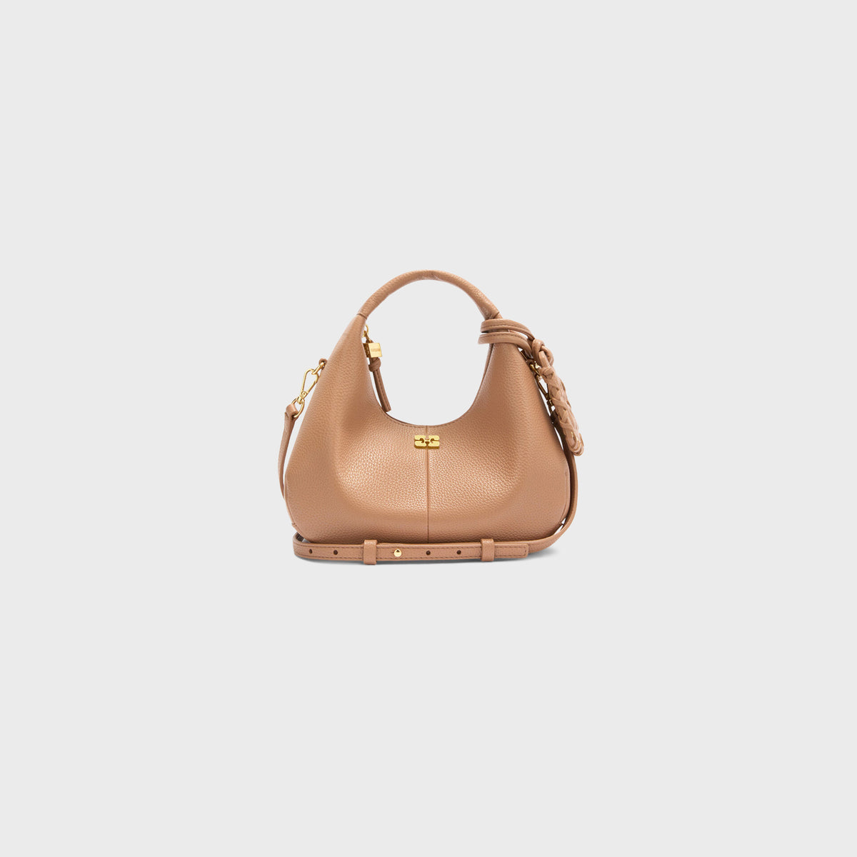 Ganni Hobo Mini Grained - Tawny Birch