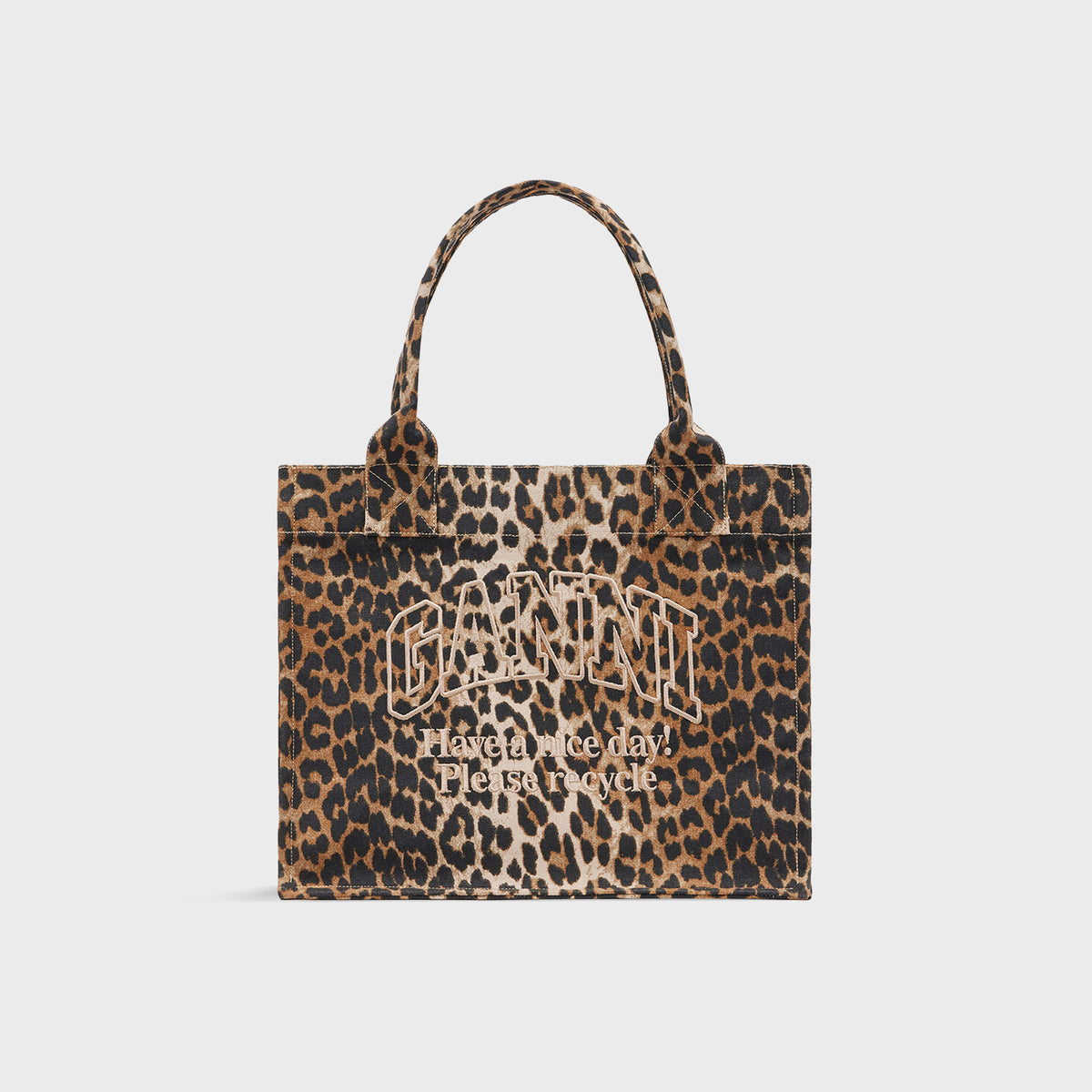 Ganni Large Easy Shopper Pocket Print - Leopard