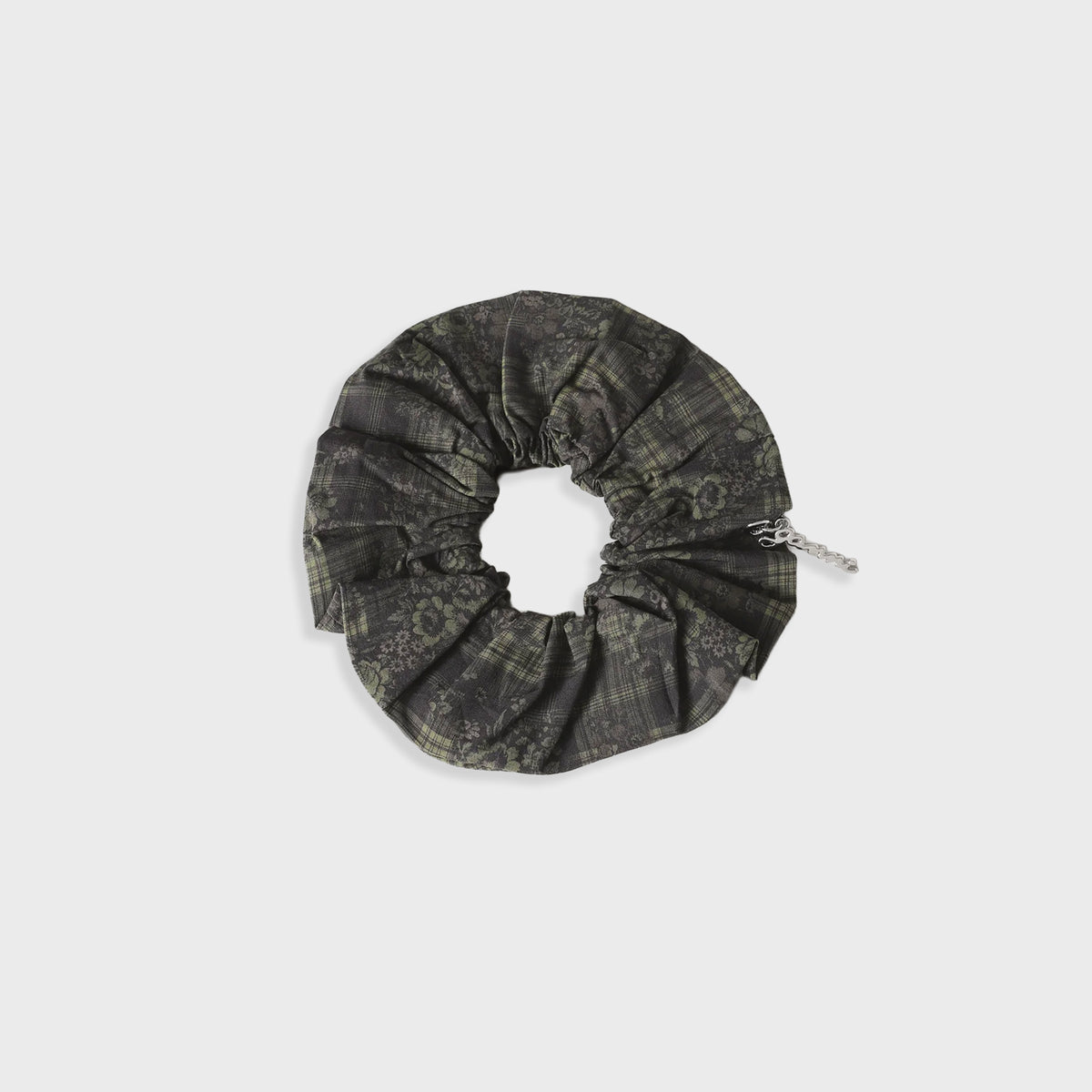 Ganni Stretch Cotton Scrunchie - Military Olive