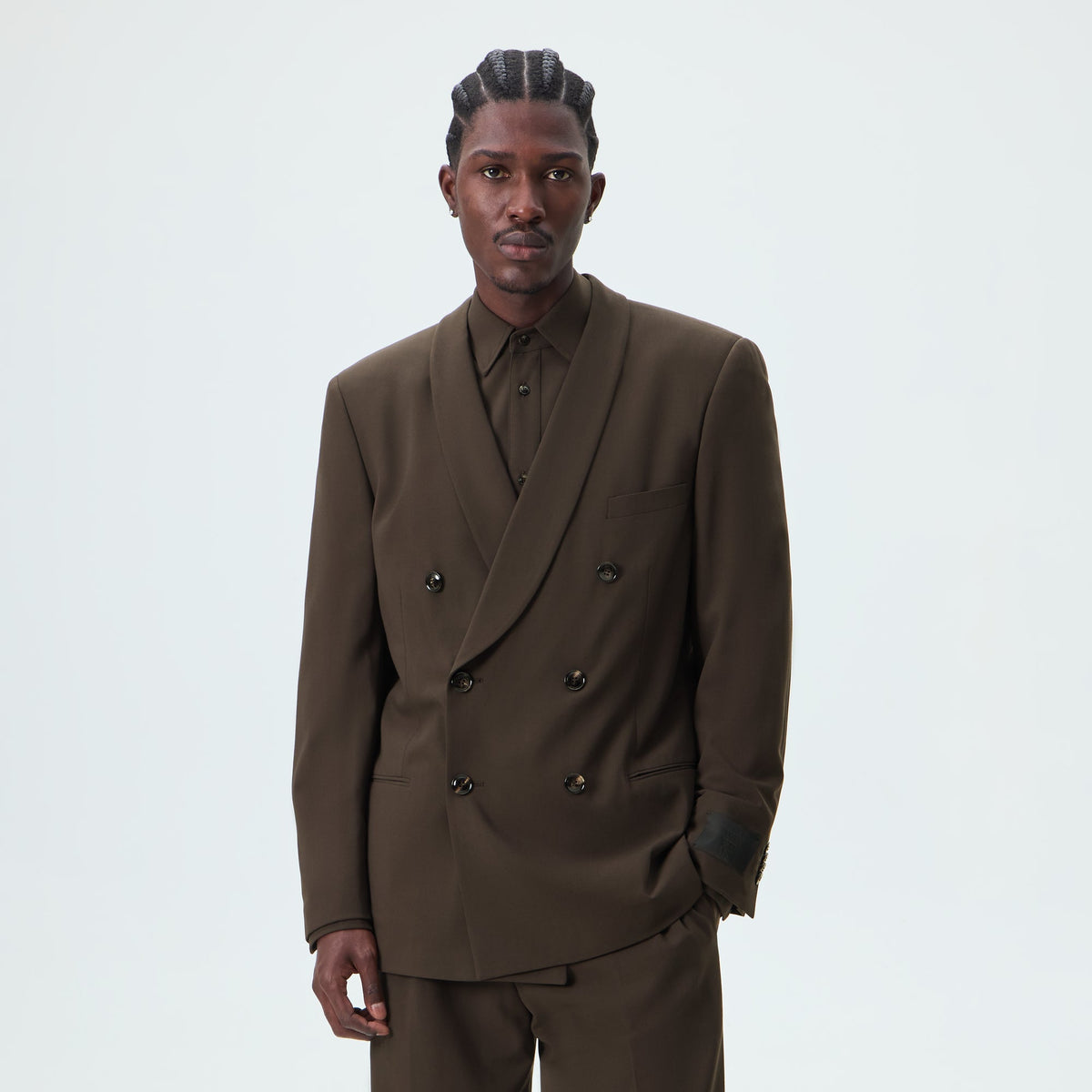Giorgio Armani &Kin The Artist Virgin Wool Double-Breasted Jacket - Kindling