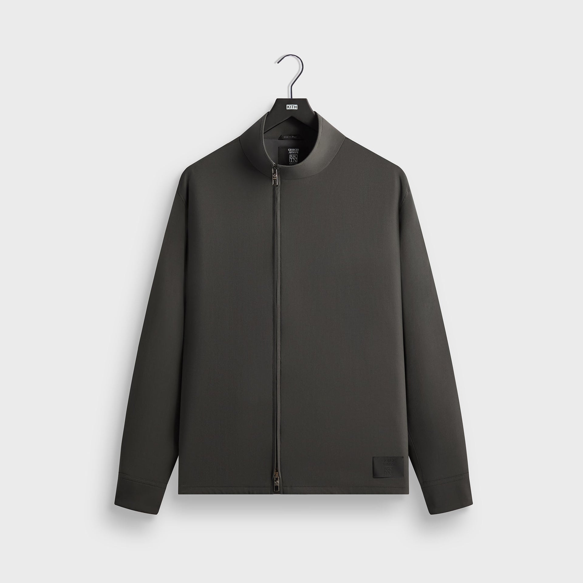 Giorgio Armani & Kith &Kin Asymmetrical Zip Front Shirt - Dark Ash