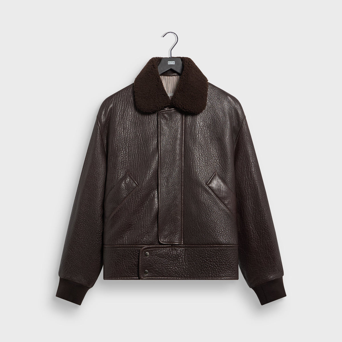 Giorgio Armani & Kith Lamb Leather Aviator Blouson Jacket - Meteorite