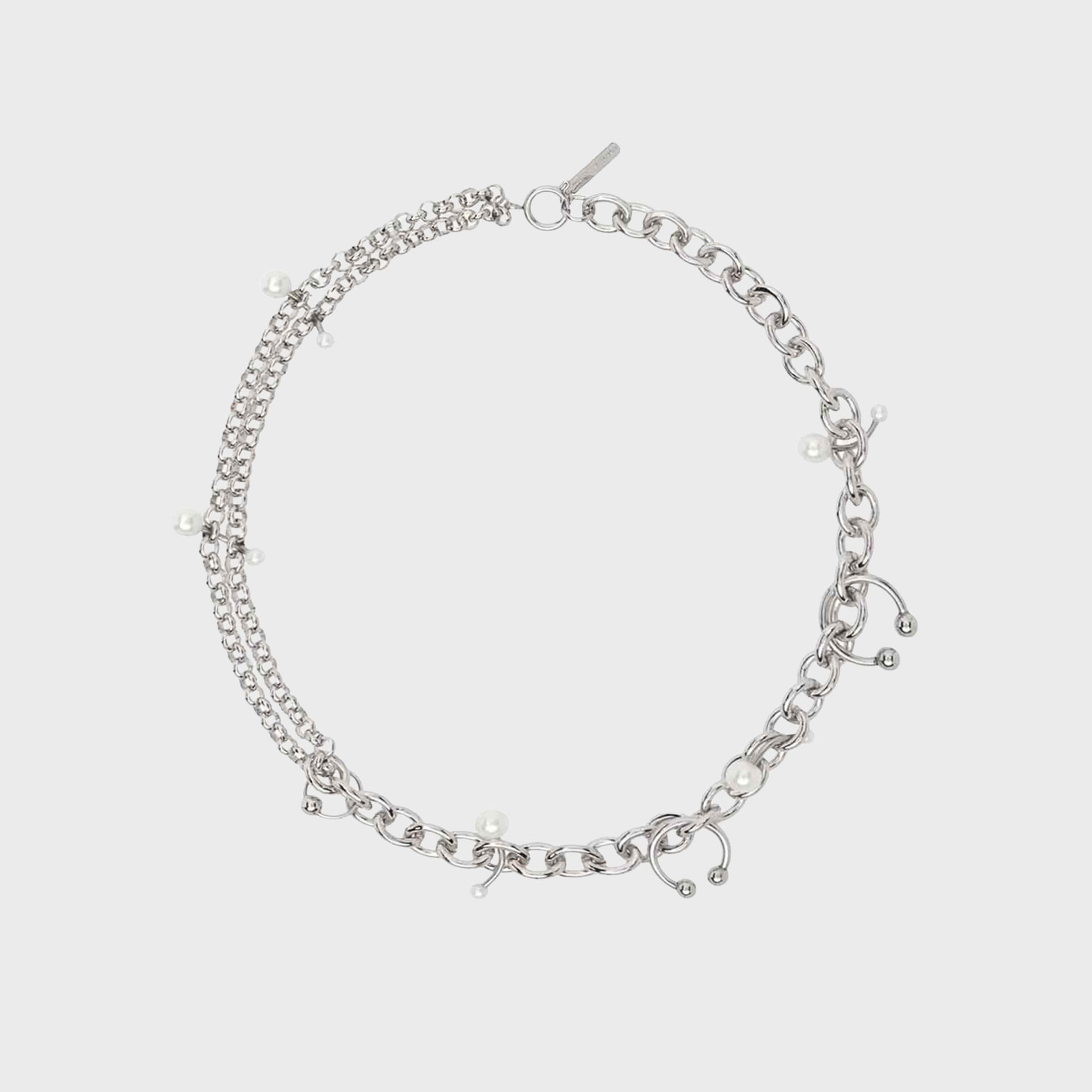 JUSTINE CLENQUET Holly Pearl Necklace - Palladium
