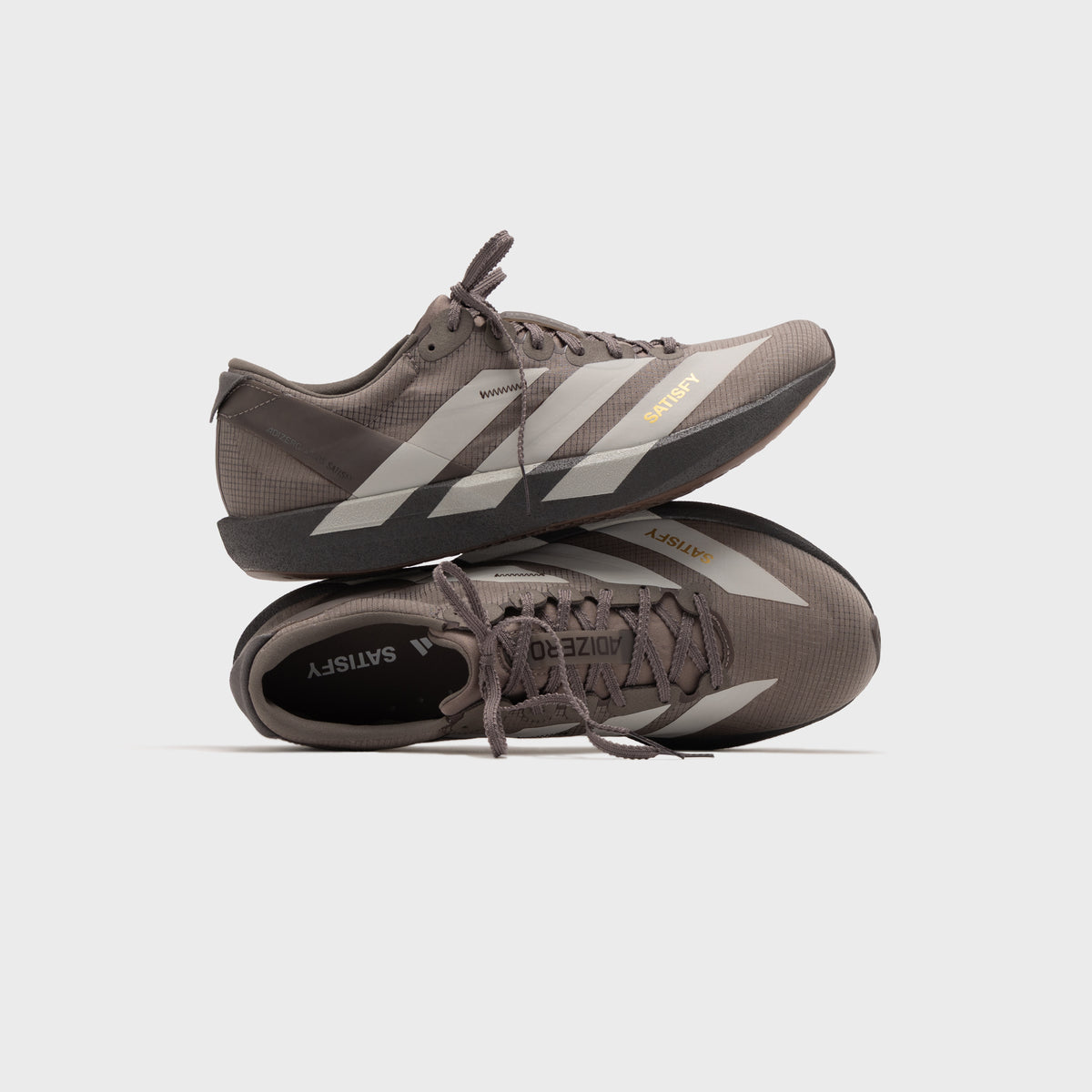 adidas x SATISFY WMNS Adizero Adios 9 - Brown / Pearl Metallic / Charcoal