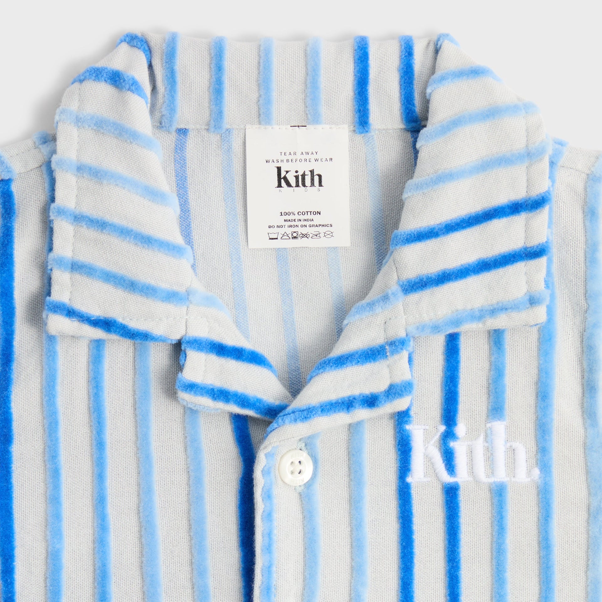Kith Baby Chenille Stripe Thompson Camp Shirt - Cornflower