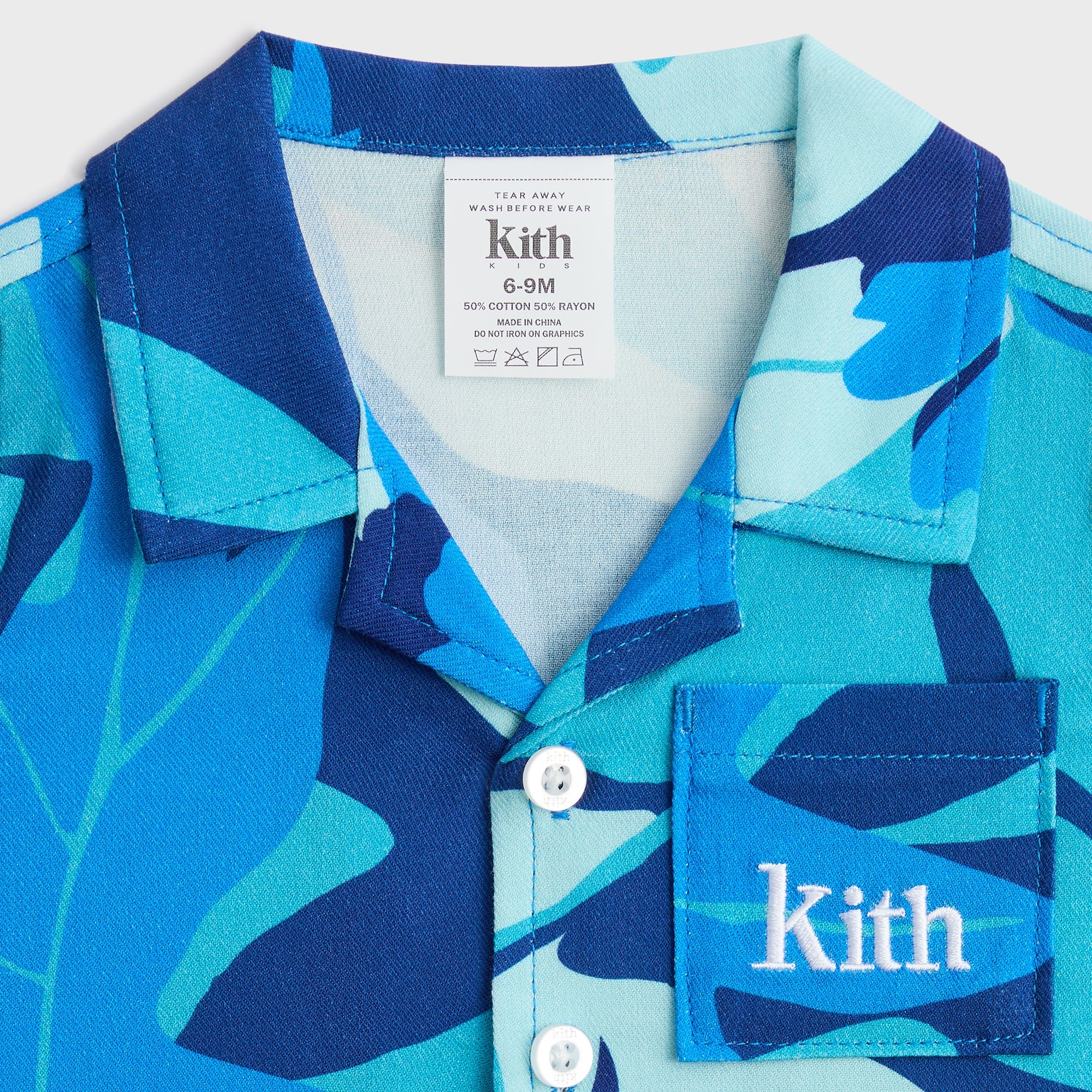 Kith Baby Abstract Tropical Thompson Camp Shirt - Turquoise – Kith