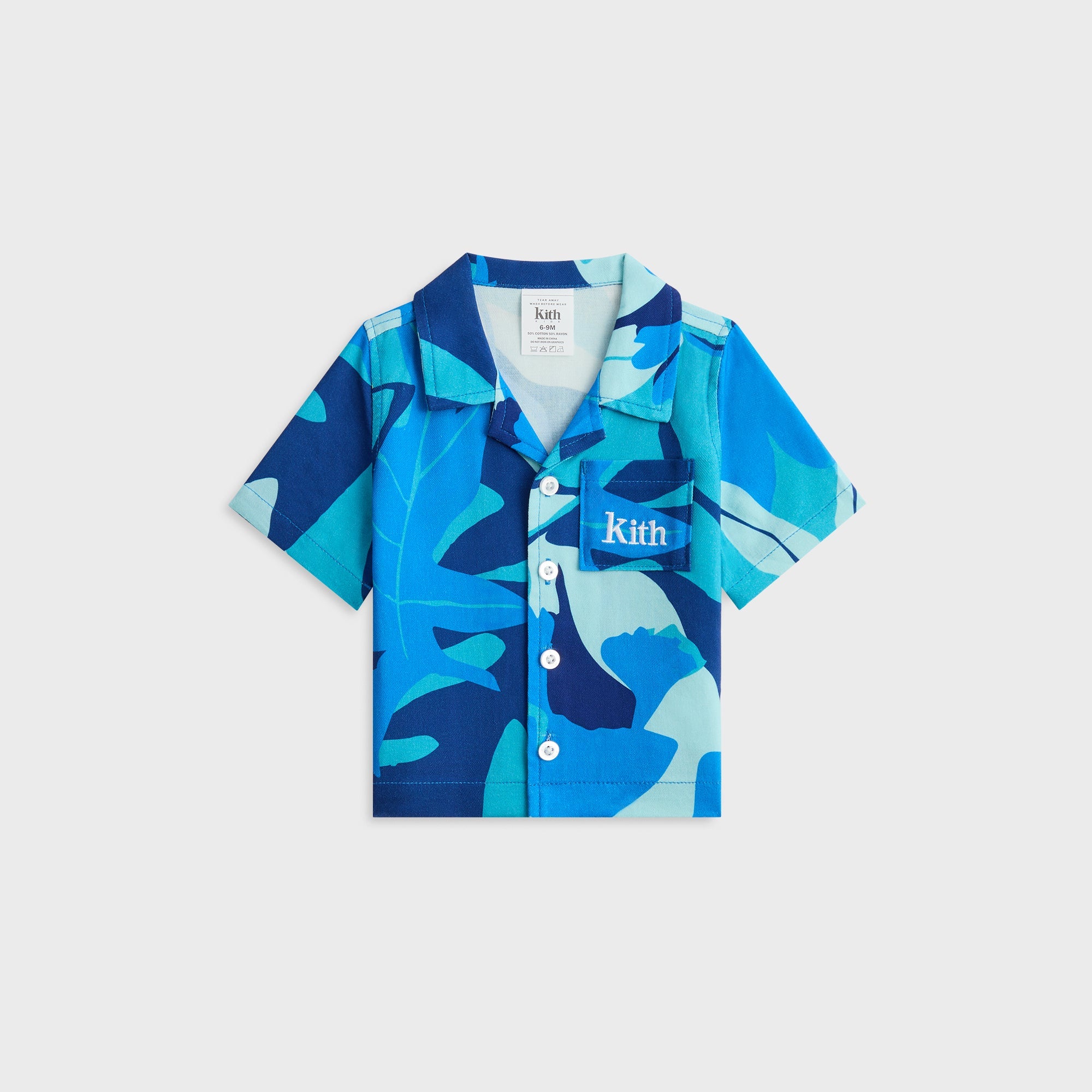 Kith Baby Abstract Tropical Thompson Camp Shirt - Turquoise – Kith
