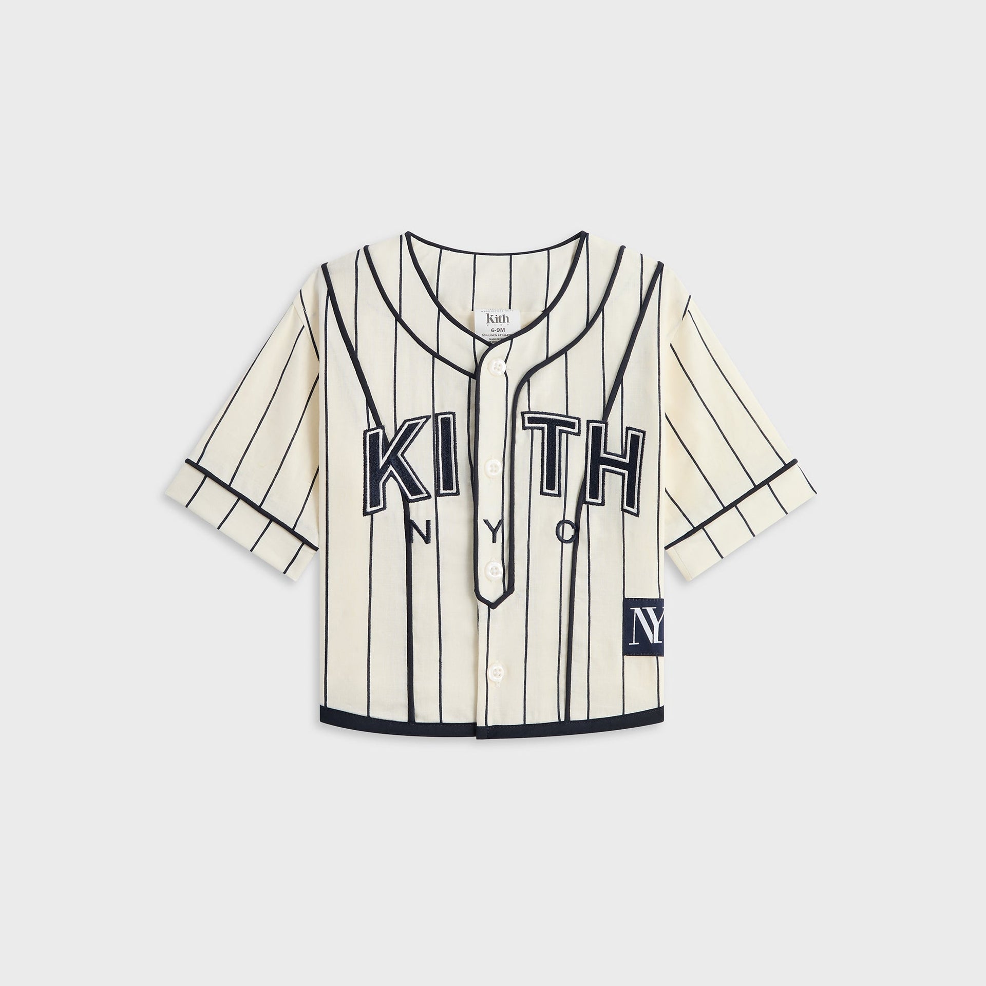 Kith Baby Pinstripe Baseball Shirt - Silk