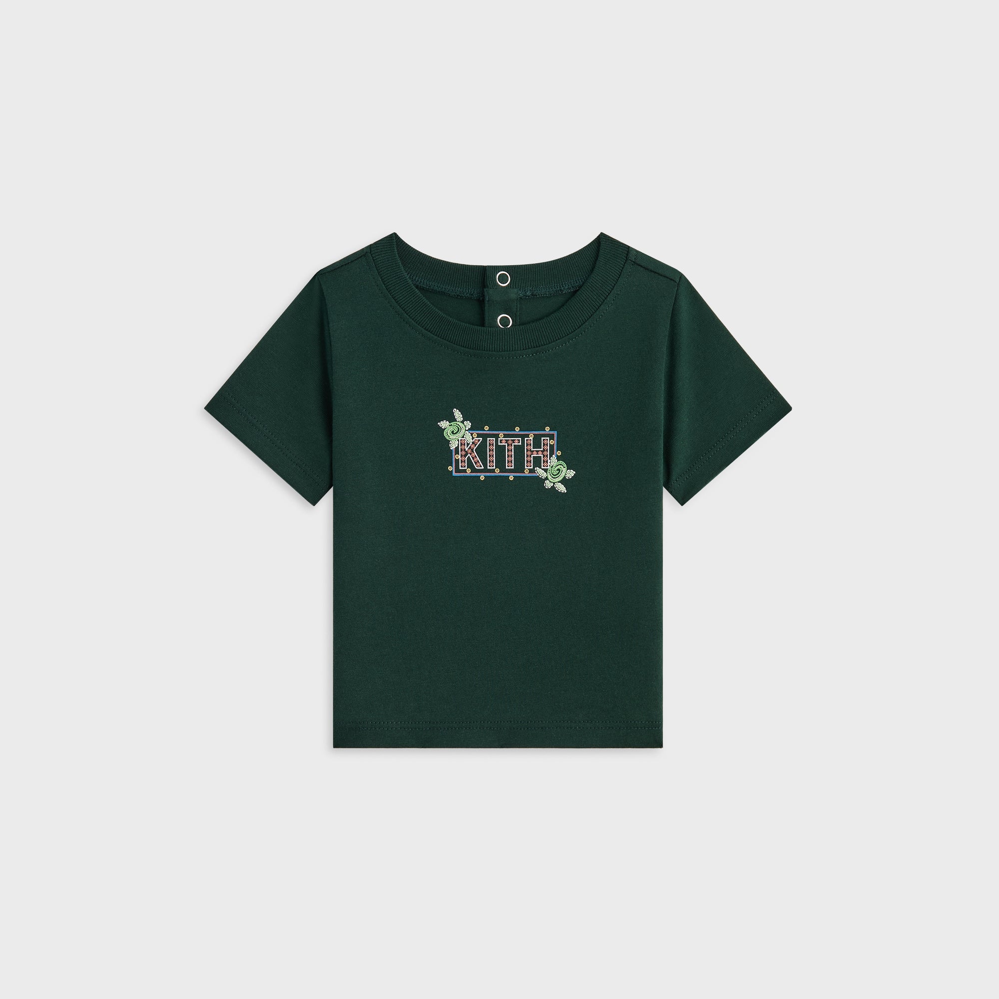 KITH ホワイト Tシャツ XS 刺繍ロゴ 深緑 緑　夏服 Kith Baby Beach Tile Classic Logo Graphic Tee - Stadium – Kith Japan