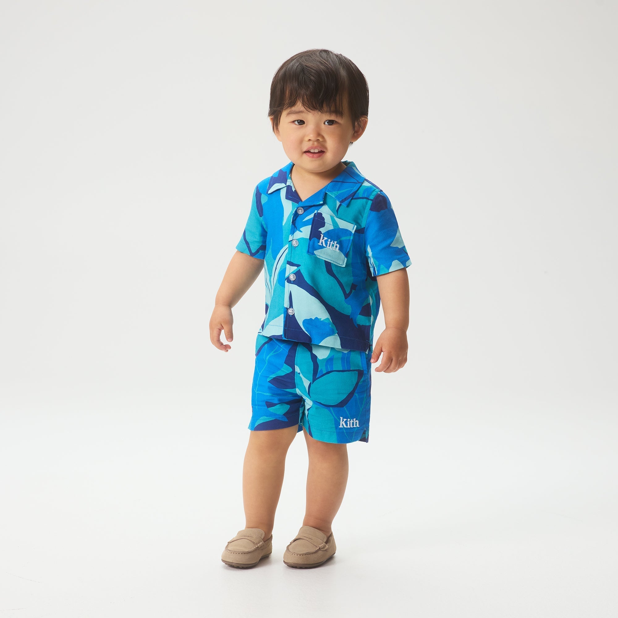 Kith Baby Abstract Tropical Thompson Camp Short - Turquoise – Kith