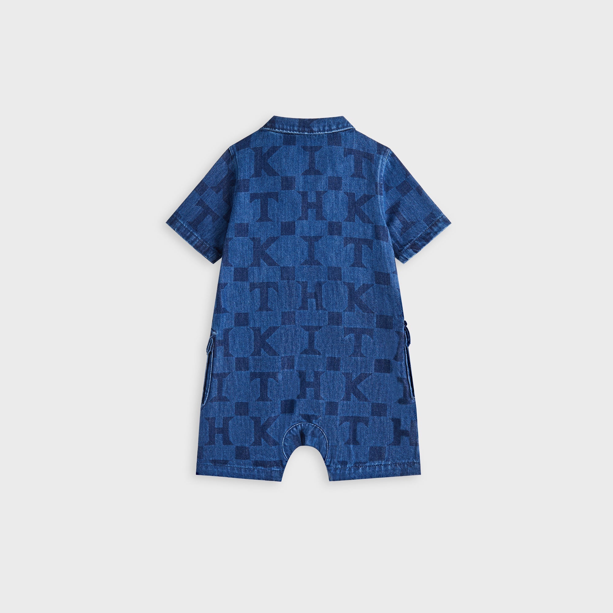 Kith Baby Monogram Denim Belmont Shortall - Stoerm Mid Wash – Kith