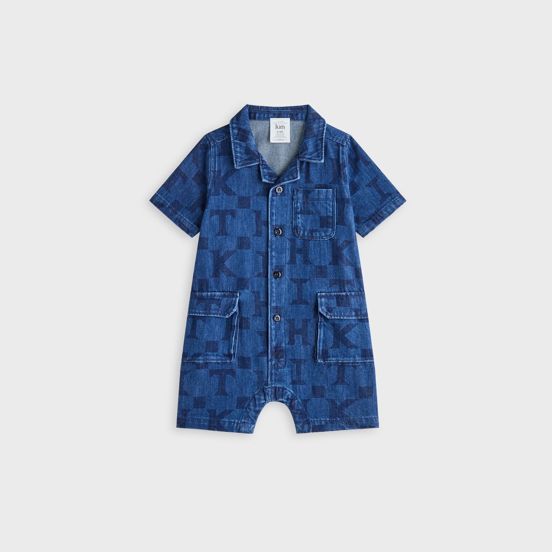 Kith Baby Monogram Denim Belmont Shortall - Stoerm Mid Wash