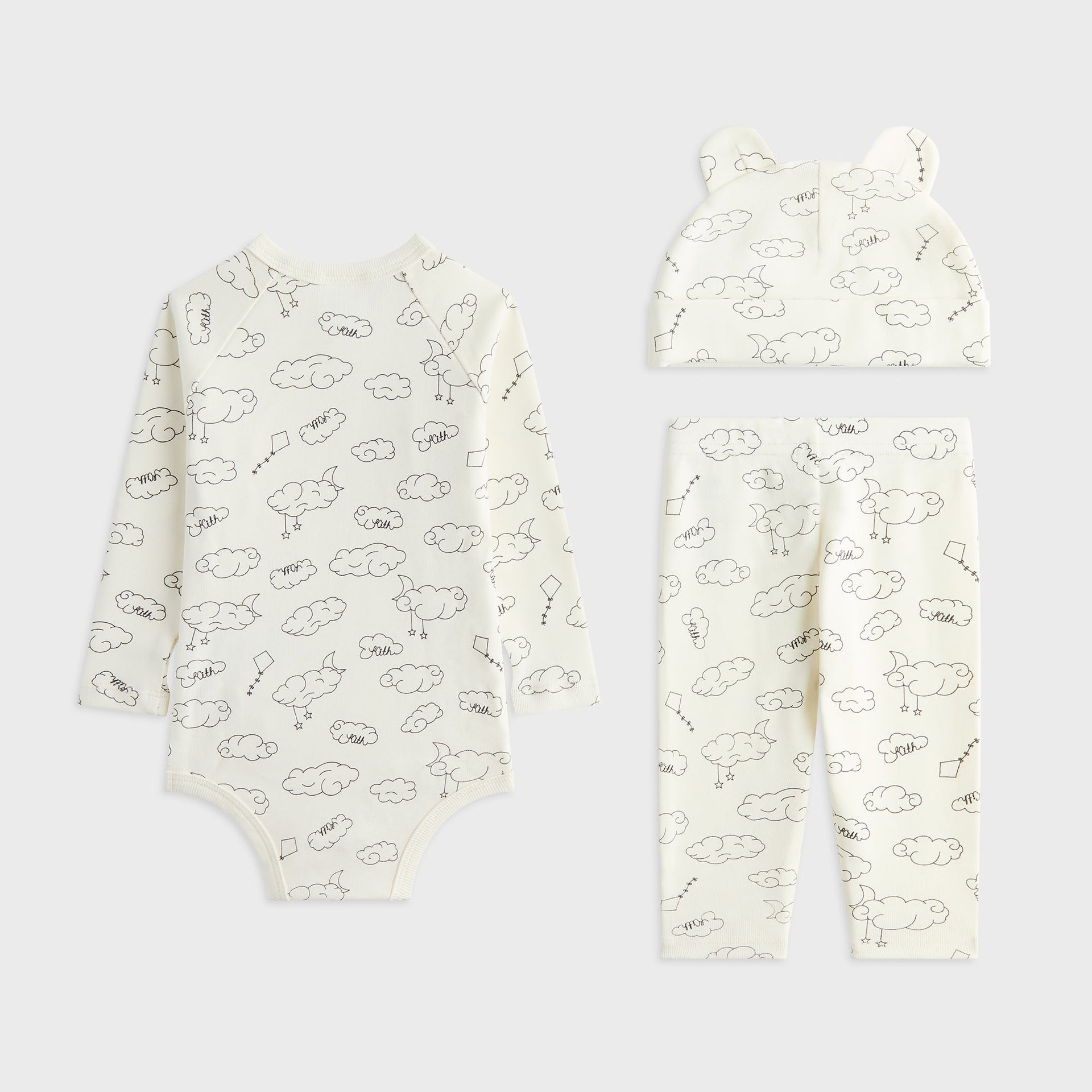 Kith Baby Printed Ribbed Bodysuit Set - Silk