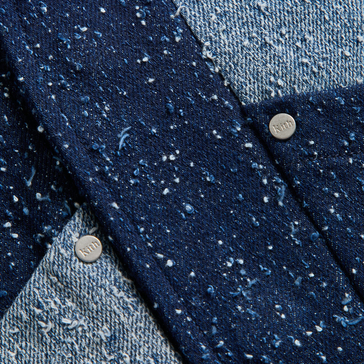 Kith Kids Patchwork Textured Denim Gi Shirt - Indigo