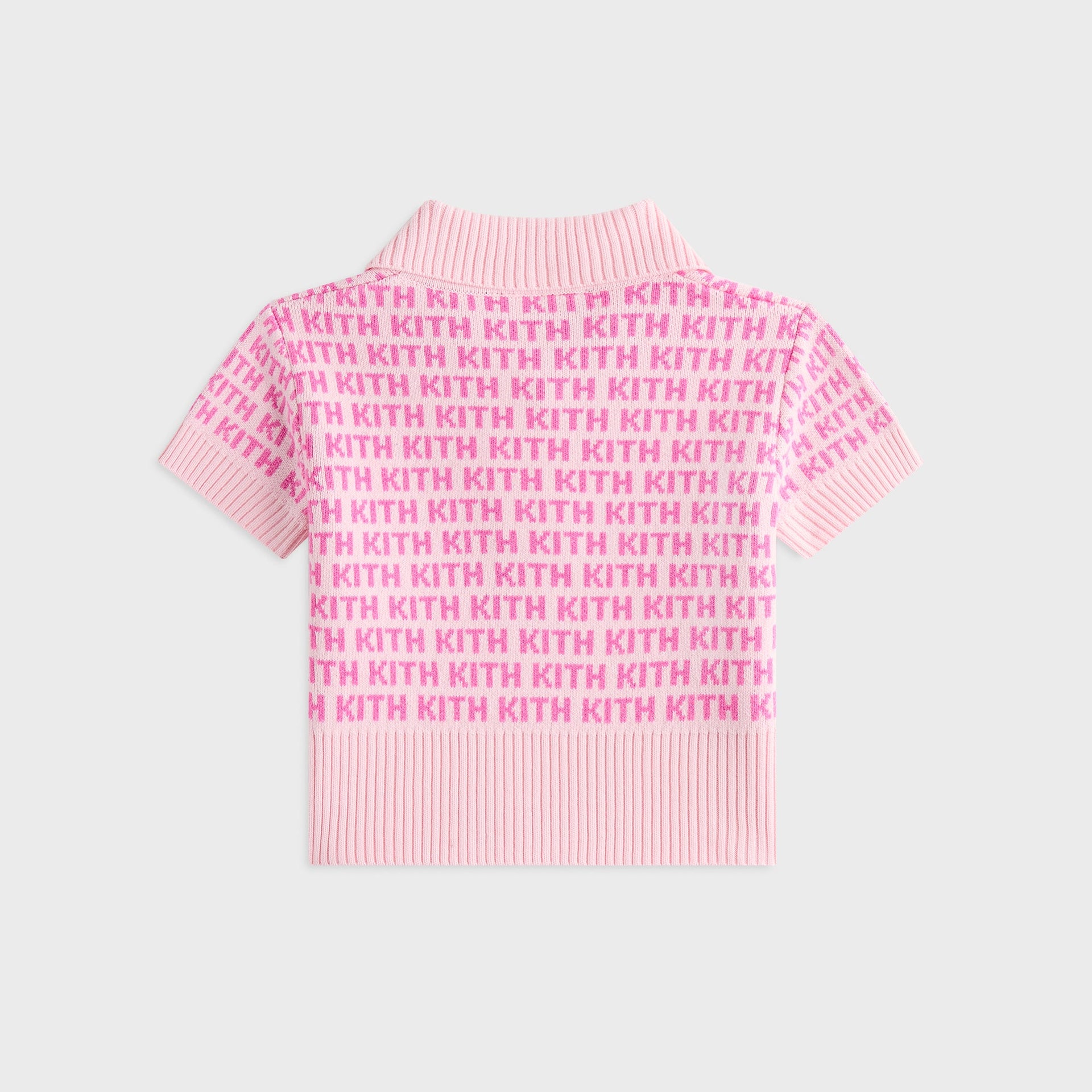 Kith Kids Cropped Monogram Jacquard Teagan Polo - Bubble