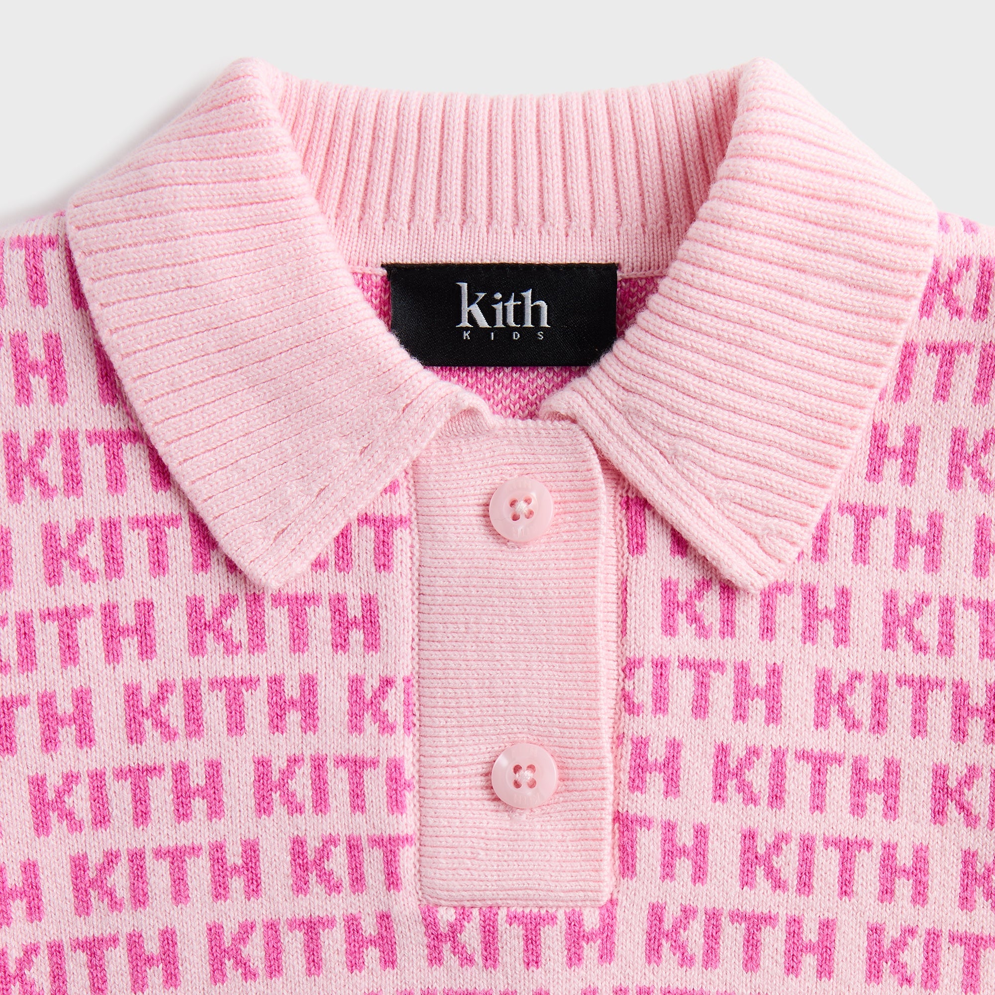 Kith Kids Cropped Monogram Jacquard Teagan Polo - Bubble – Kith Japan