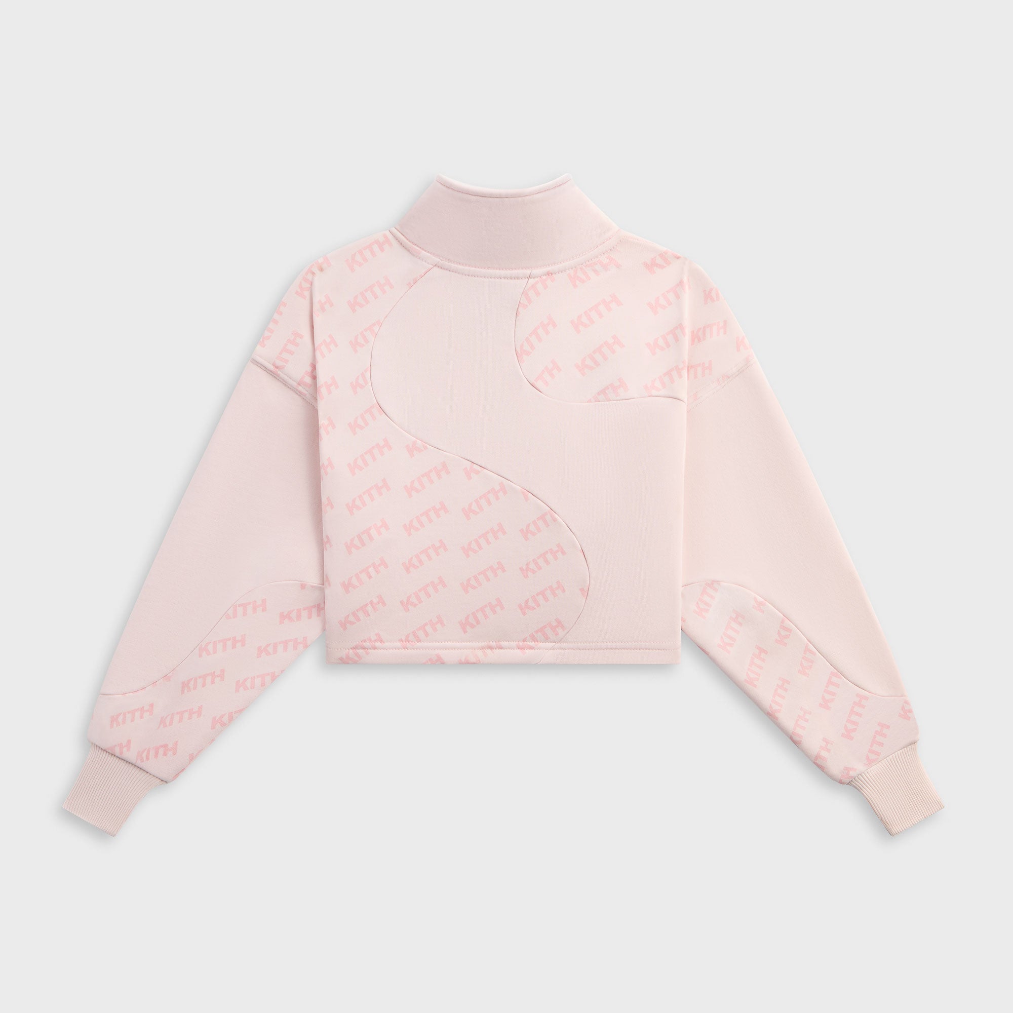 Kith Kids Blocked Monogram Cropped Jasper Quarter Zip - Perennial