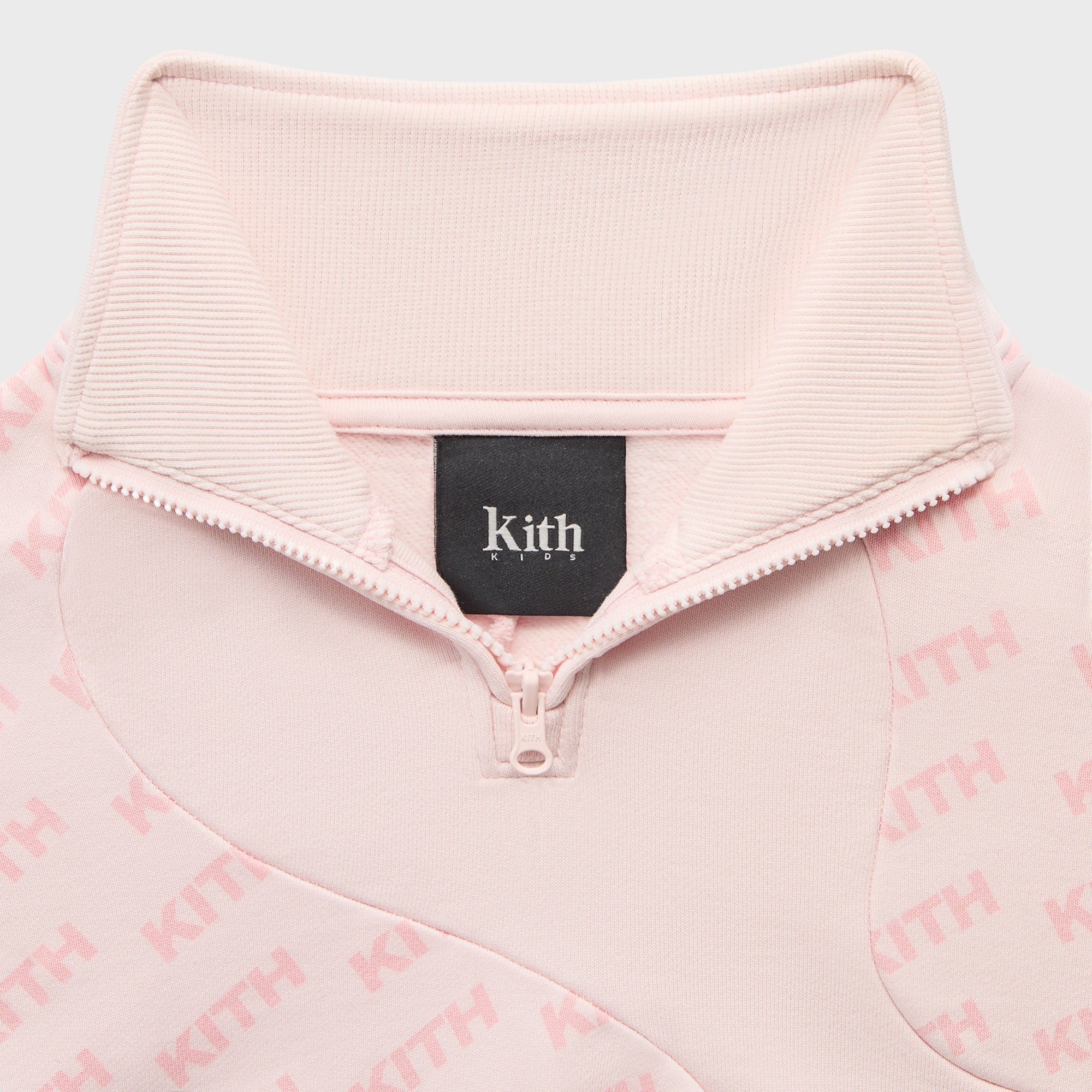 kith ジップフーディー Kith Kids Blocked Monogram Cropped Jasper Quarter Zip - Perennial