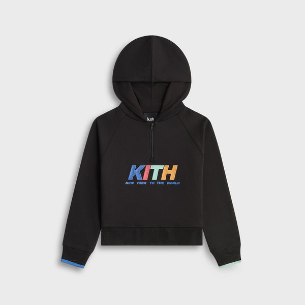 Kith Kids NY Quarter Zip Hoodie - Black – Kith Japan