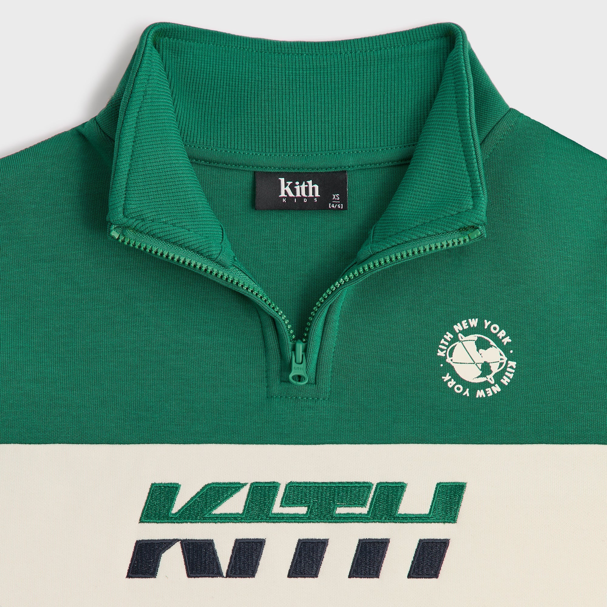 Kith Kids Logo Blocked Hunter Quarter Zip - Newt – Kith Japan