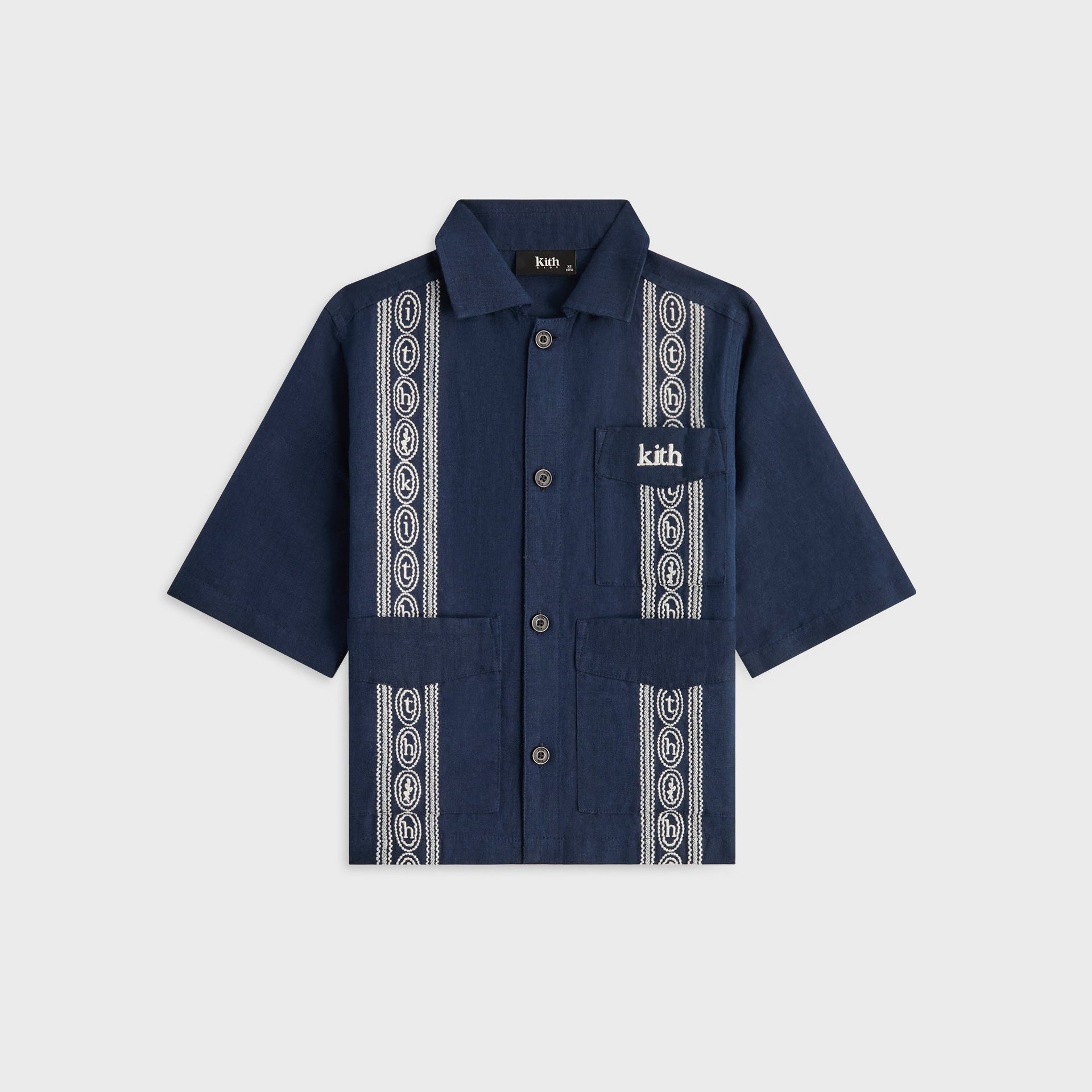 Kith Kids Novelty Embroidered Bennet Collared Shirt - Nocturnal