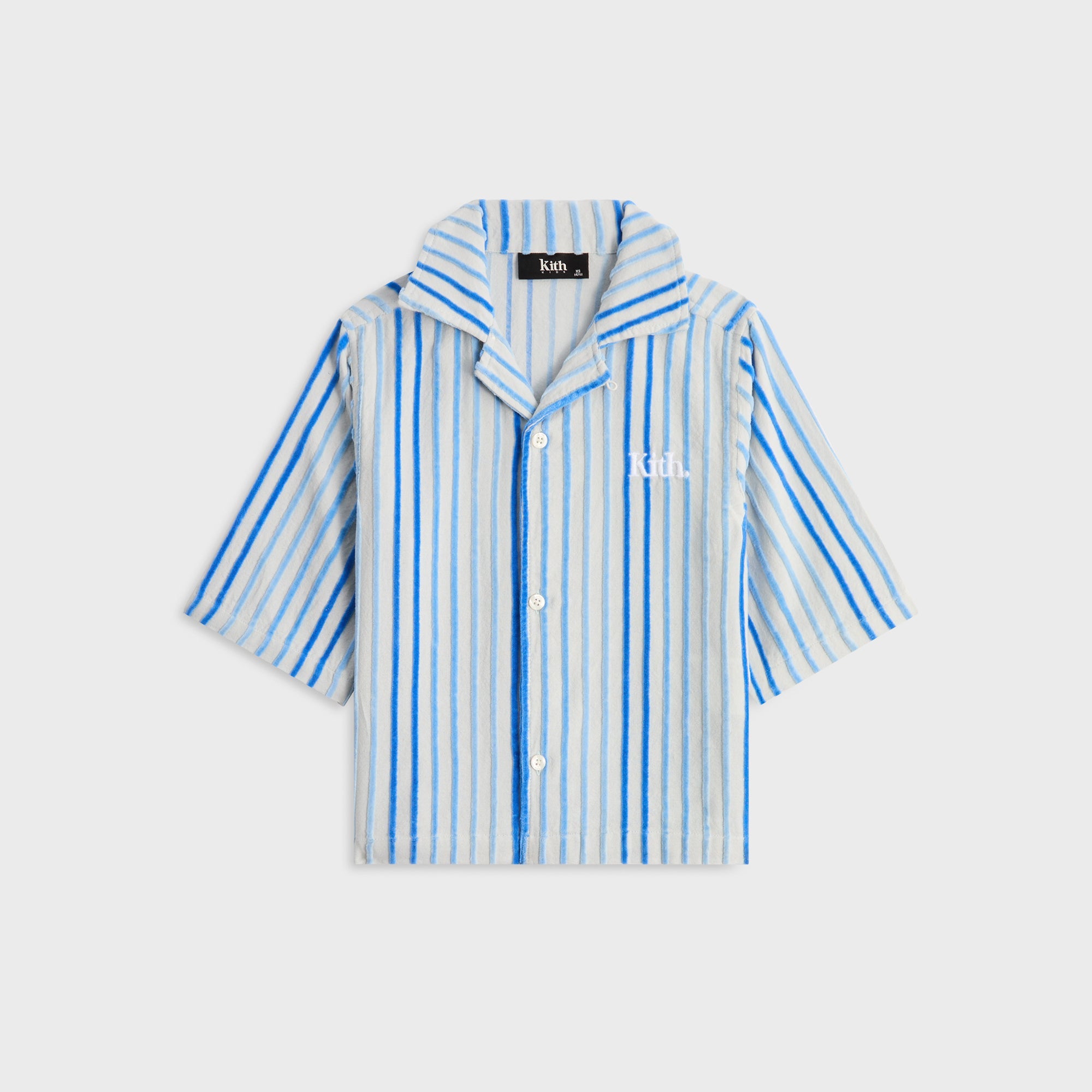 Kith Kids Chenille Stripe Thompson Camp Shirt - Cornflower – Kith